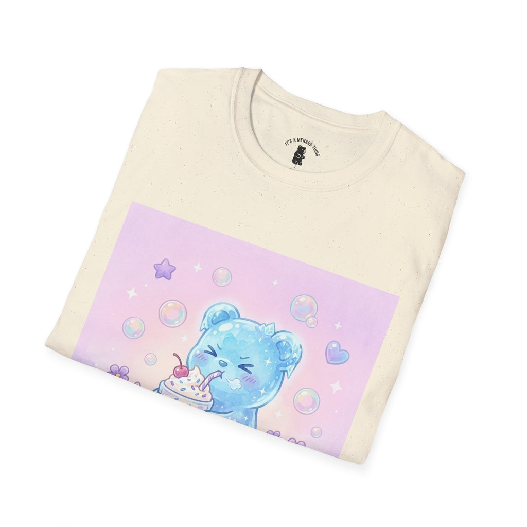 Cute Blue Iced Milkshake, Gooey Gummy Bear — Pastel Kawaii Graphic Tee
