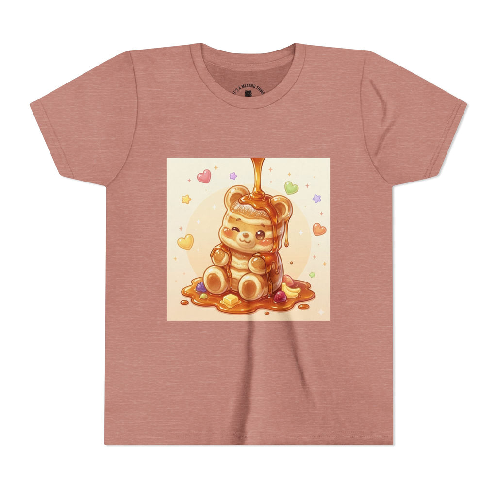Fluffy Thick Gooey Gummy Pancake Bear Youth T-Shirt