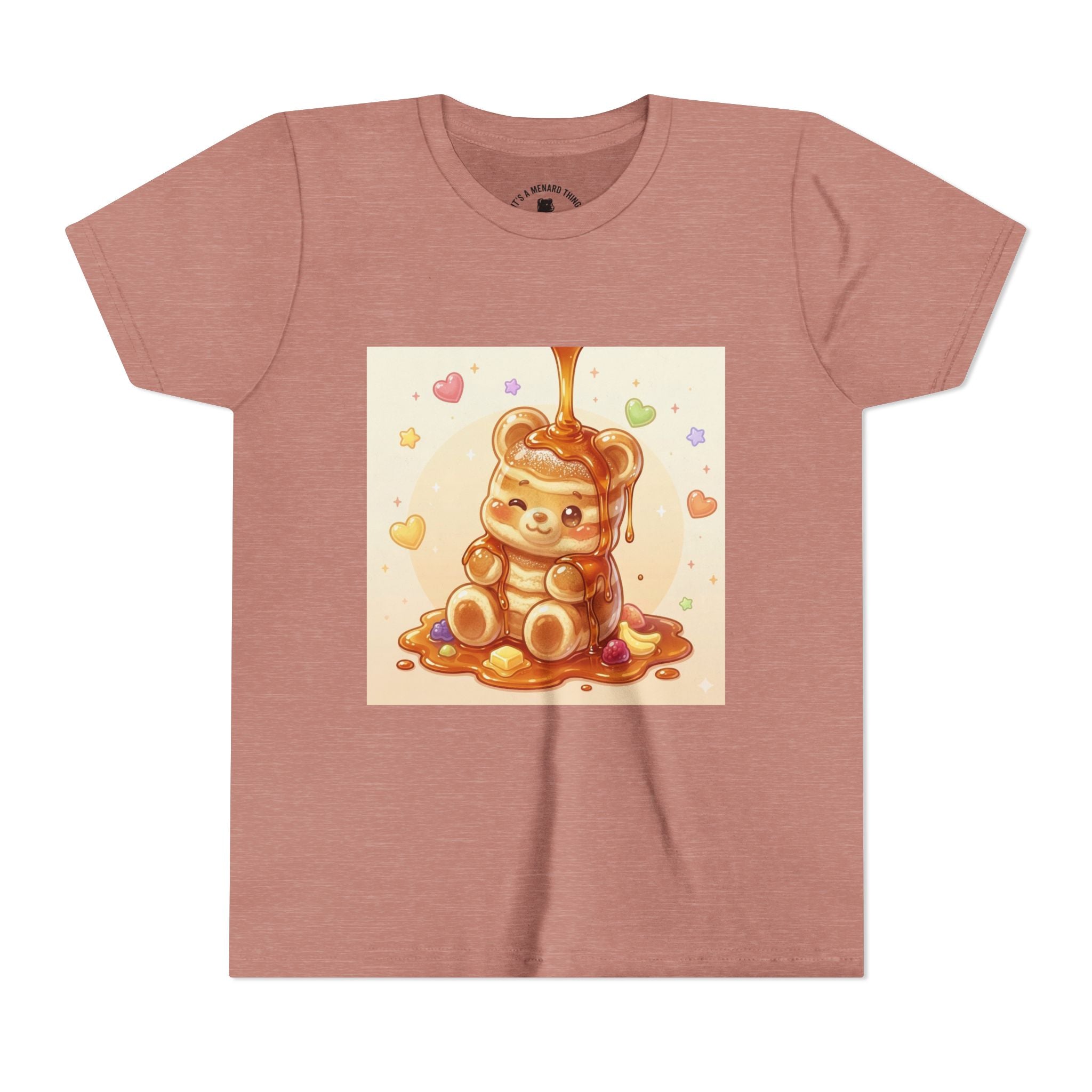 Fluffy Thick Gooey Gummy Pancake Bear Youth T-Shirt