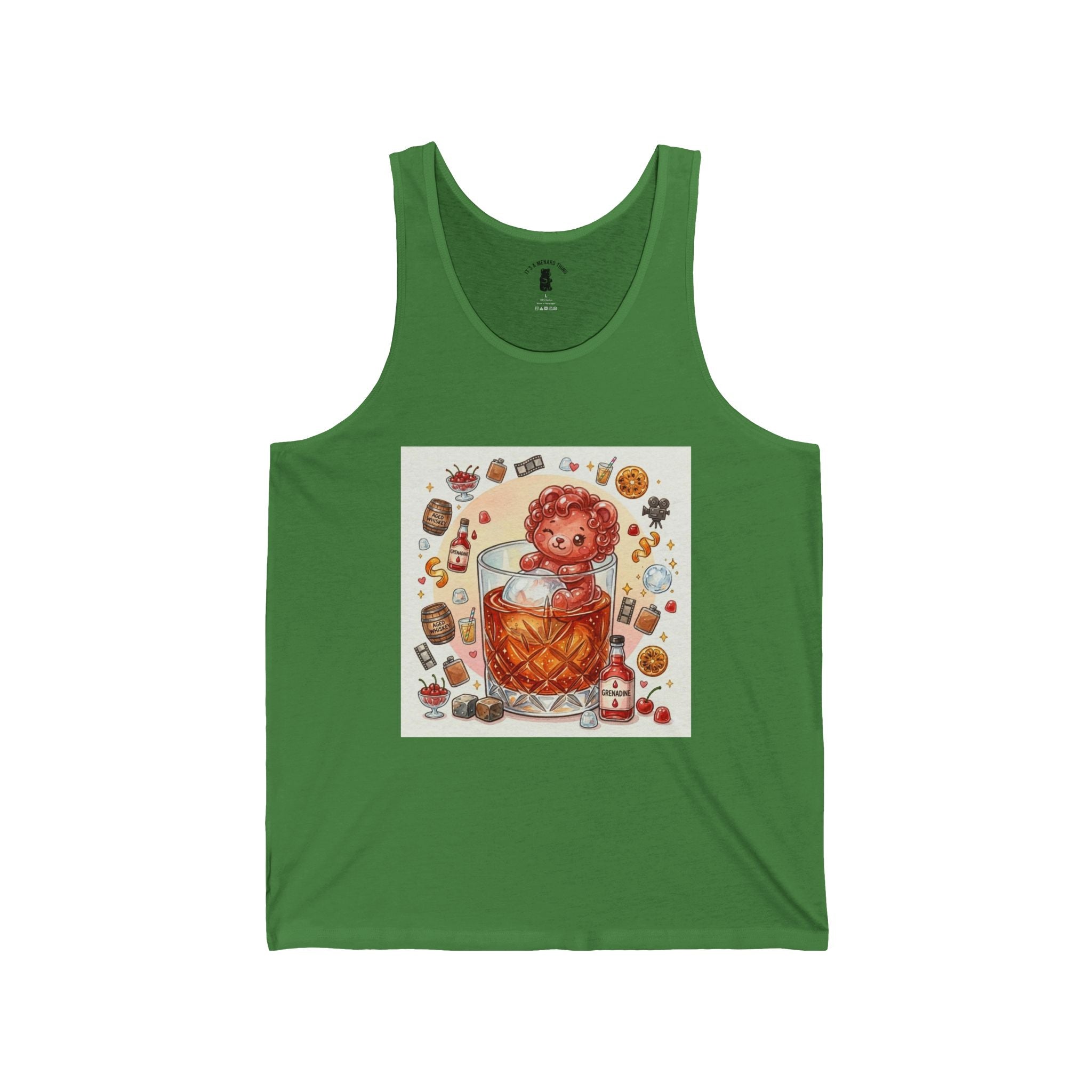Whimsical Shirely Temple Cocktail Special, Boozey Gooey Gummy Bear— Kawaii Graphic Tank Top