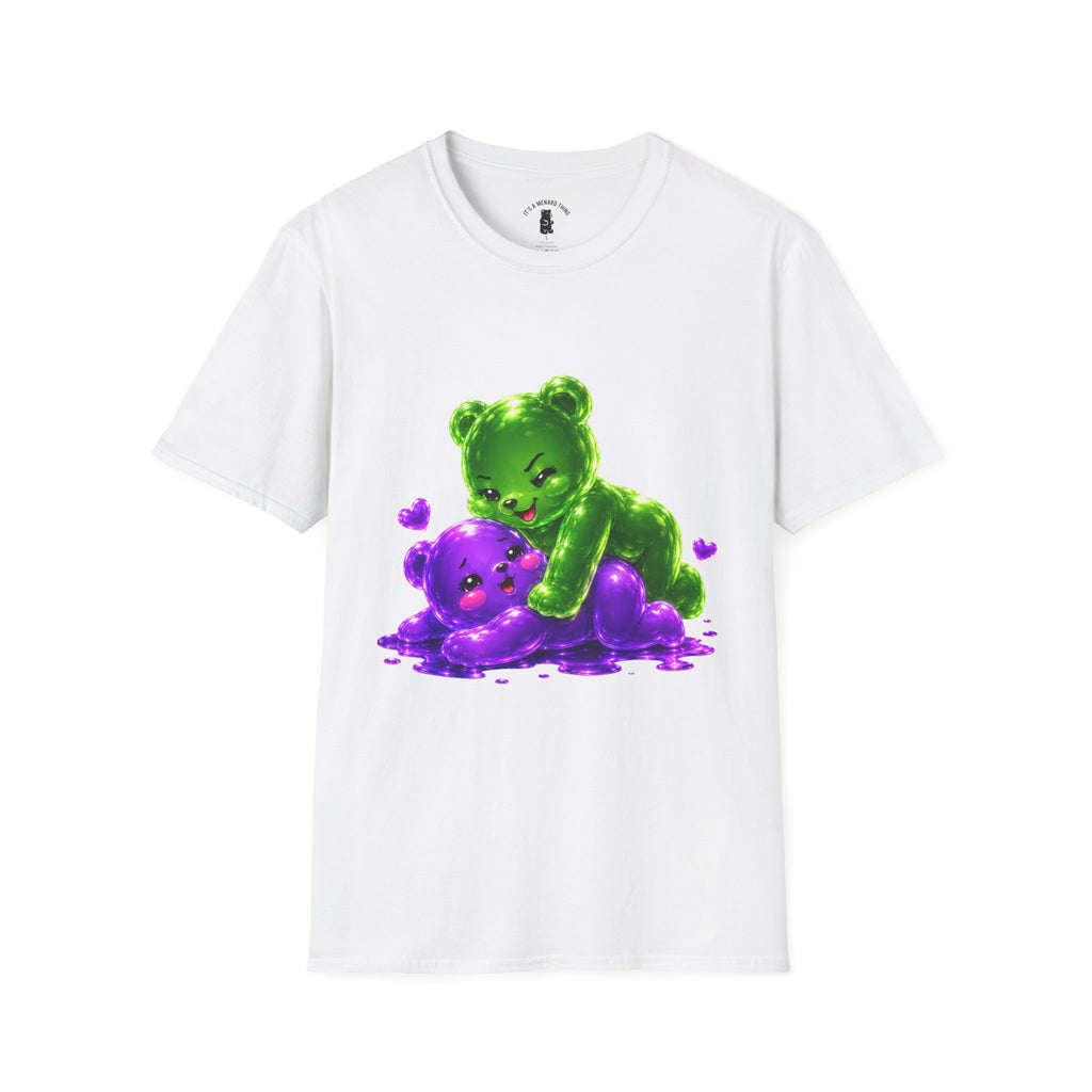 Wrestling Around, Special Neon Addition Oozy Bear Gummy Couple- Graphic Shirt (Adults Only)