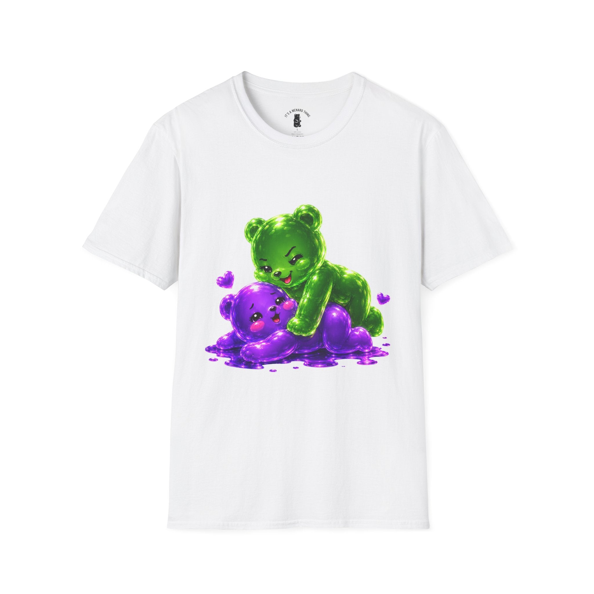 Wrestling Around, Special Neon Addition Oozy Bear Gummy Couple- Graphic Shirt (Adults Only)