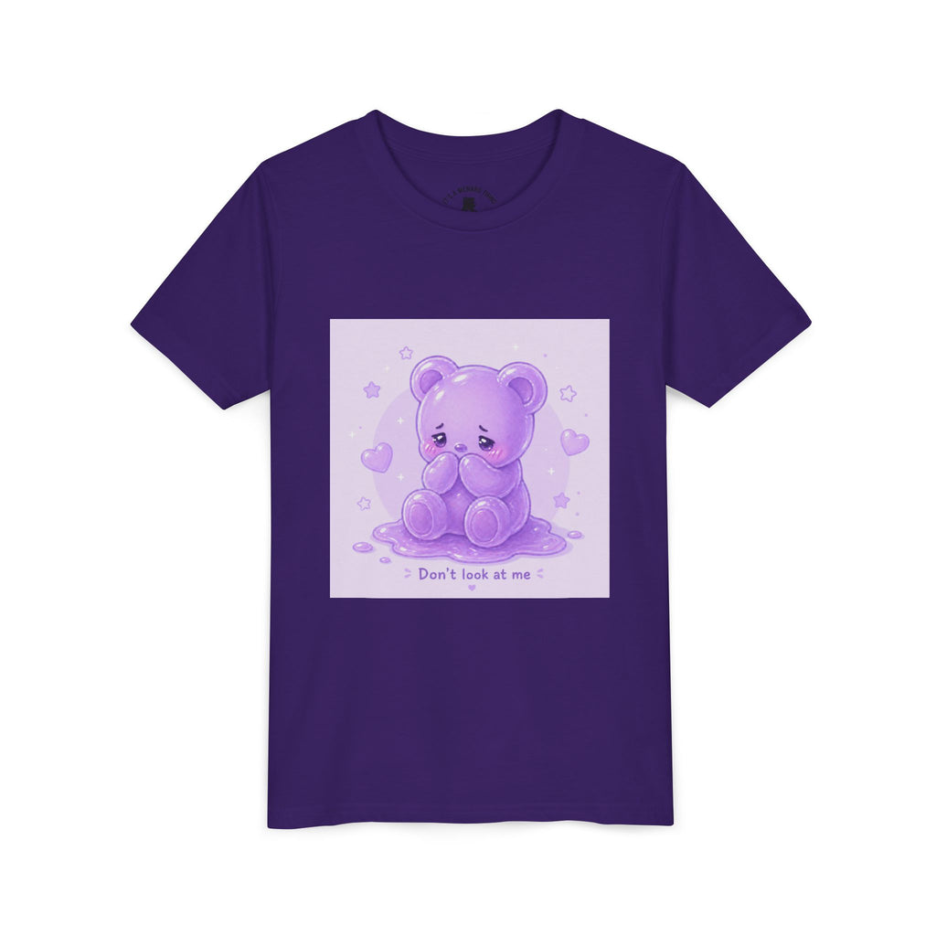 Shy Purple Gooey Gummy Bear “Don’t Look at Me” Graphic