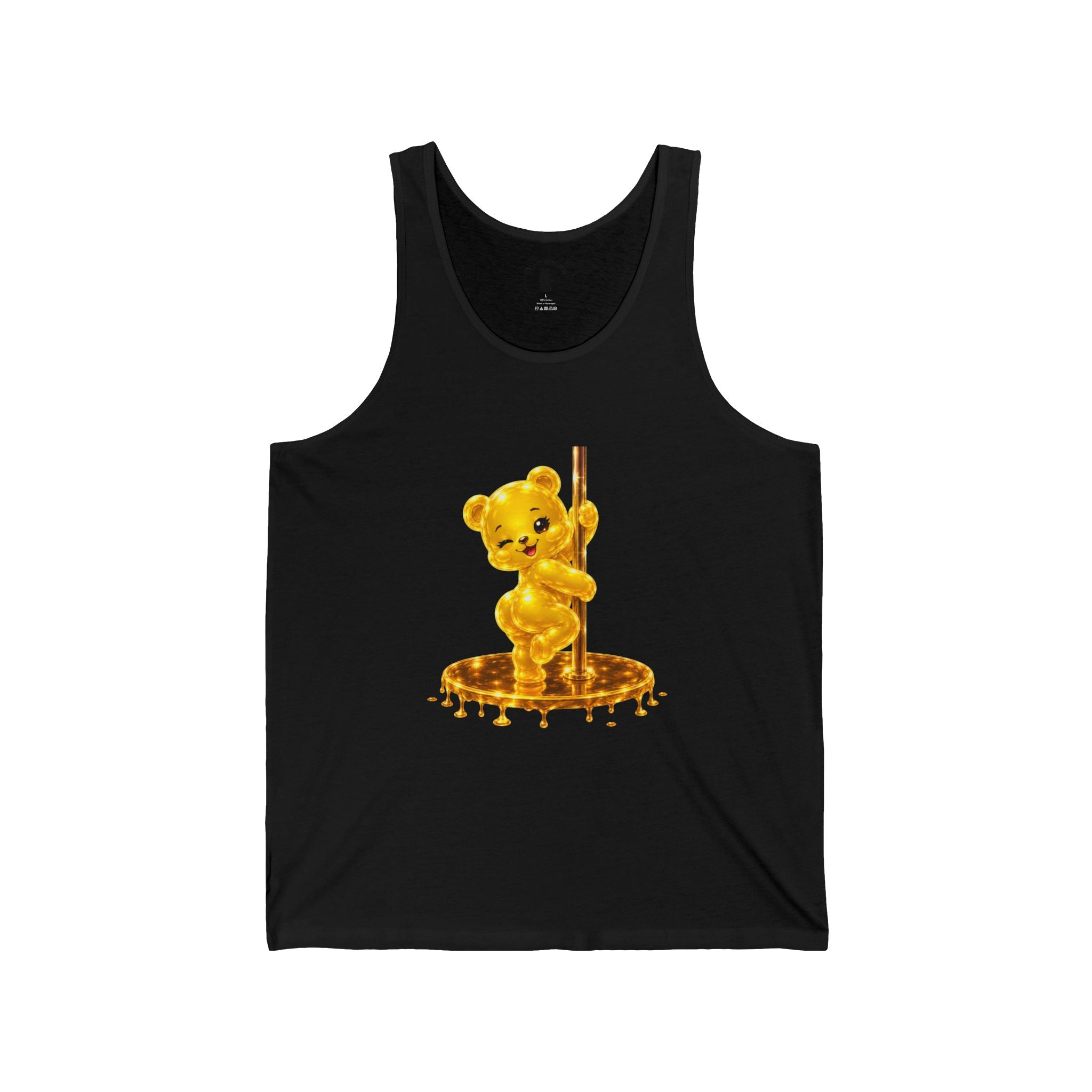 Gold Oozy Bear Pole Dancing Special Addition- Graphic Tank Top (Adults Only!)