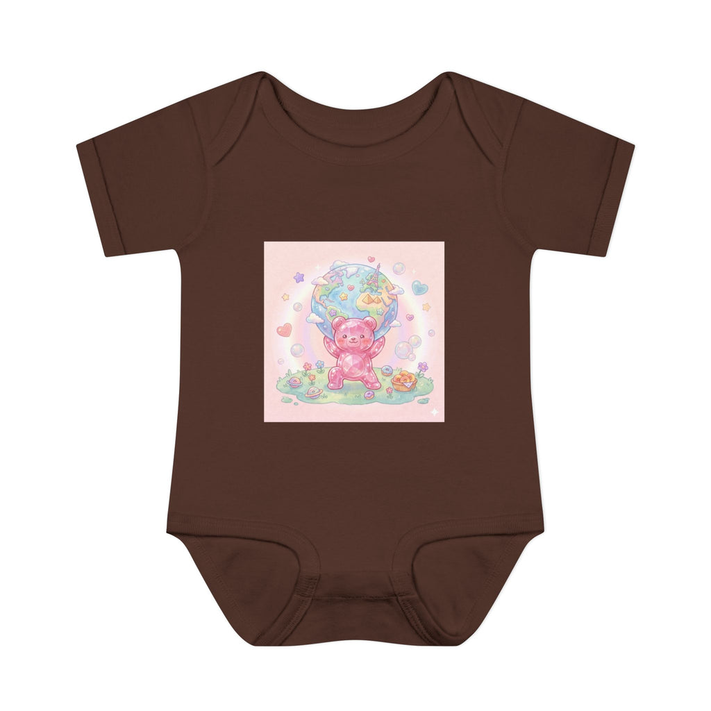 Infant Bodysuit — World Atlas Gummy bear Design