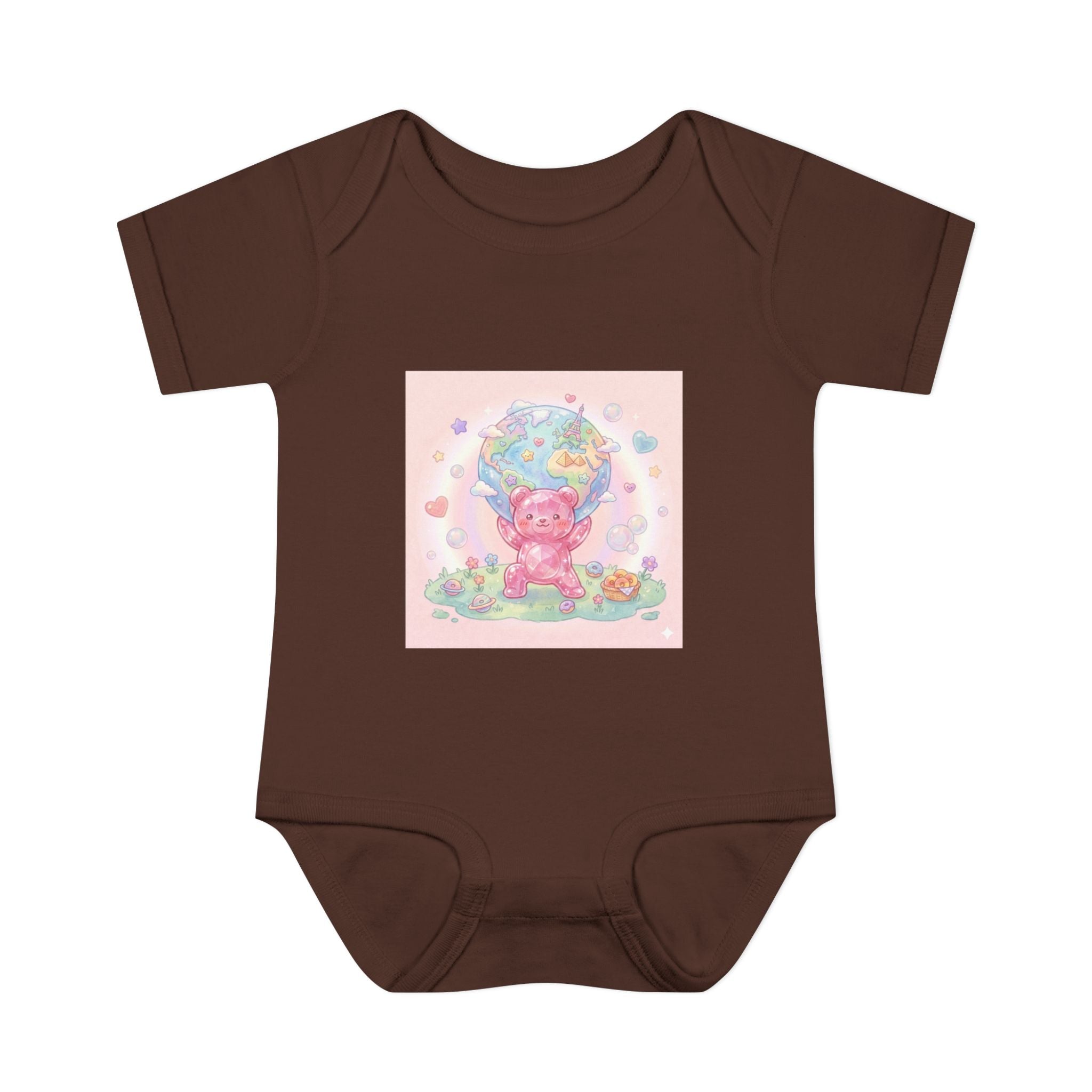 Infant Bodysuit — World Atlas Gummy bear Design