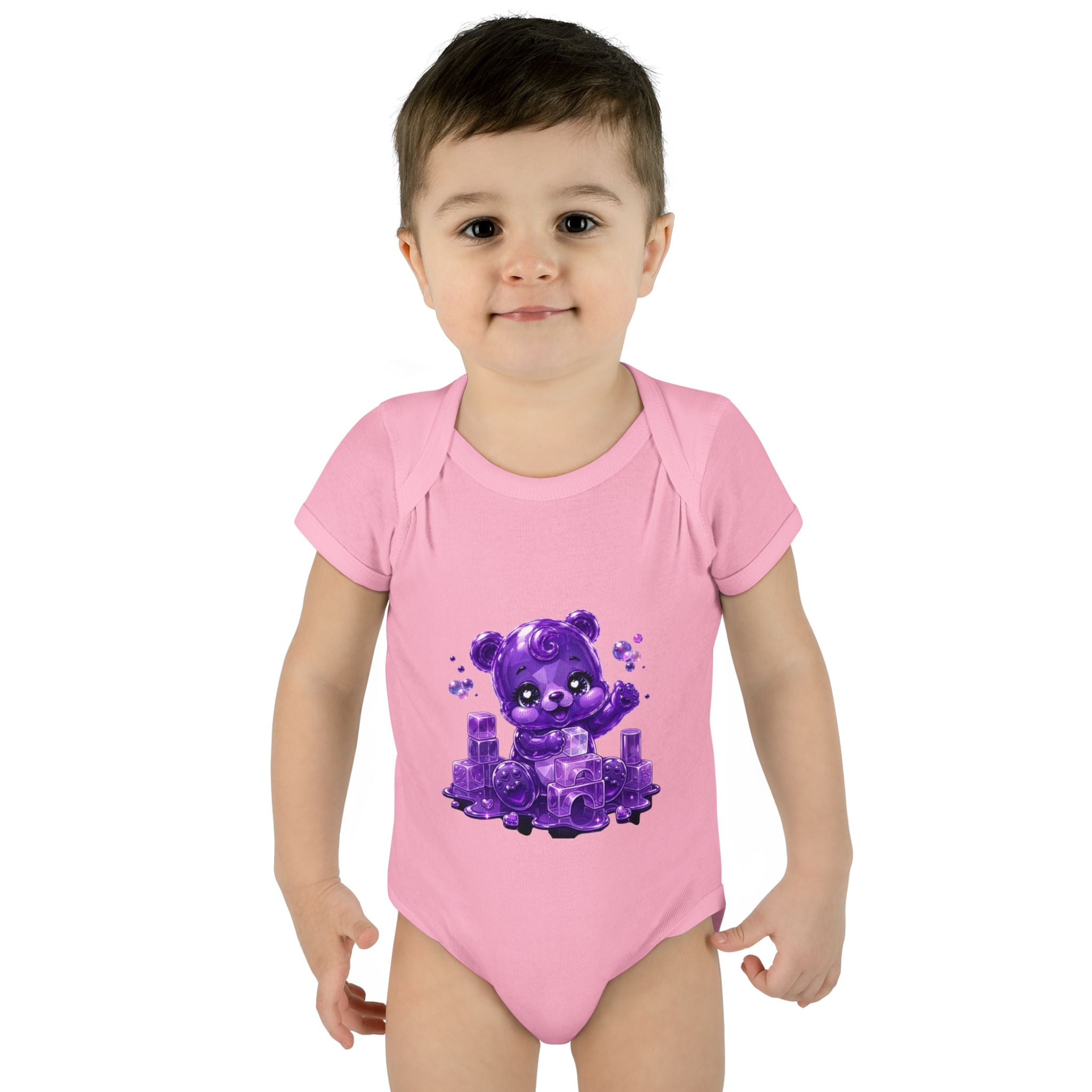 Play Time, Purple Crystal Baby Oozy Bear Gummy Cutie Addition- Graphic Onesie