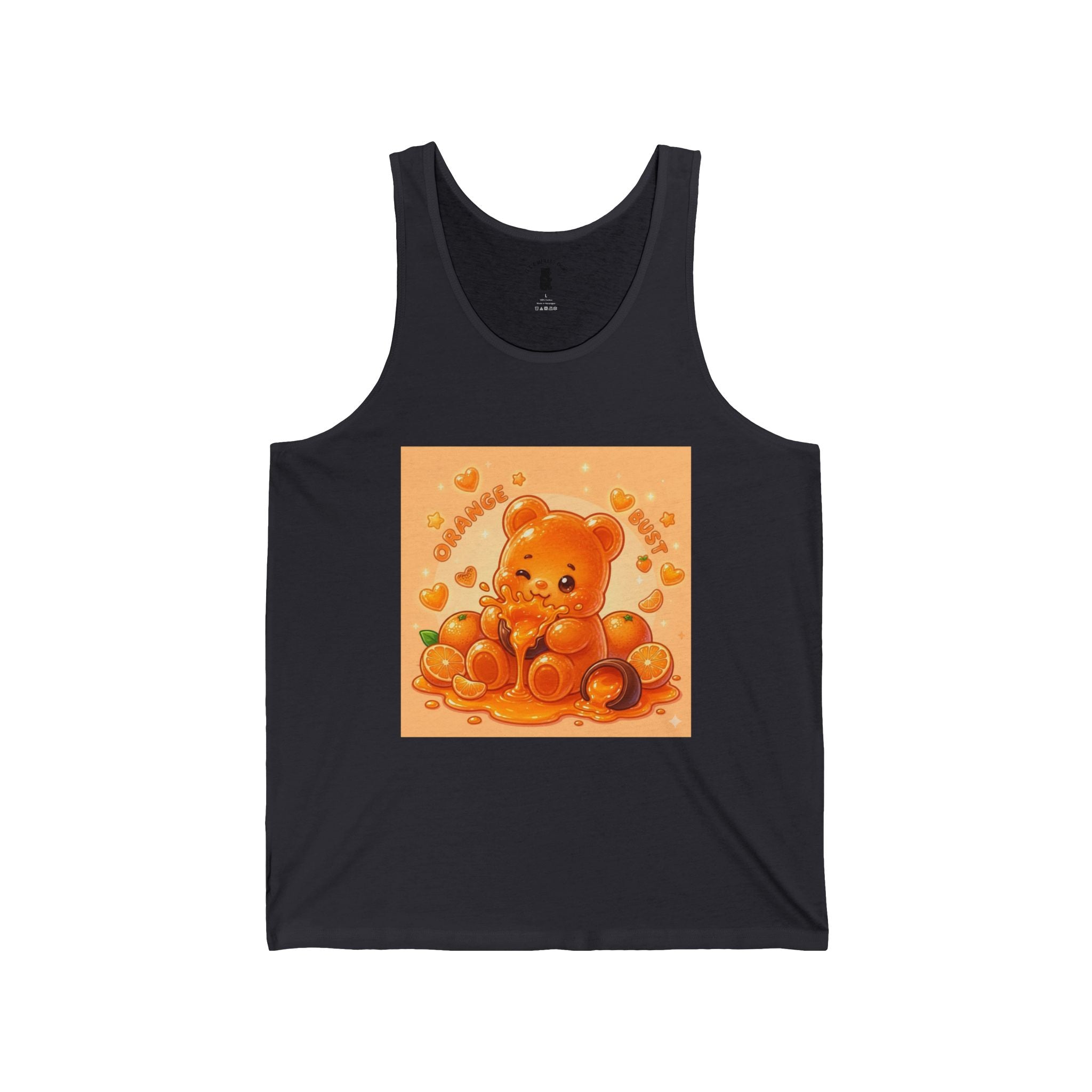Orange Burst Surprise, Gooey Gummy bear Friend — Kawaii Graphic Tank top