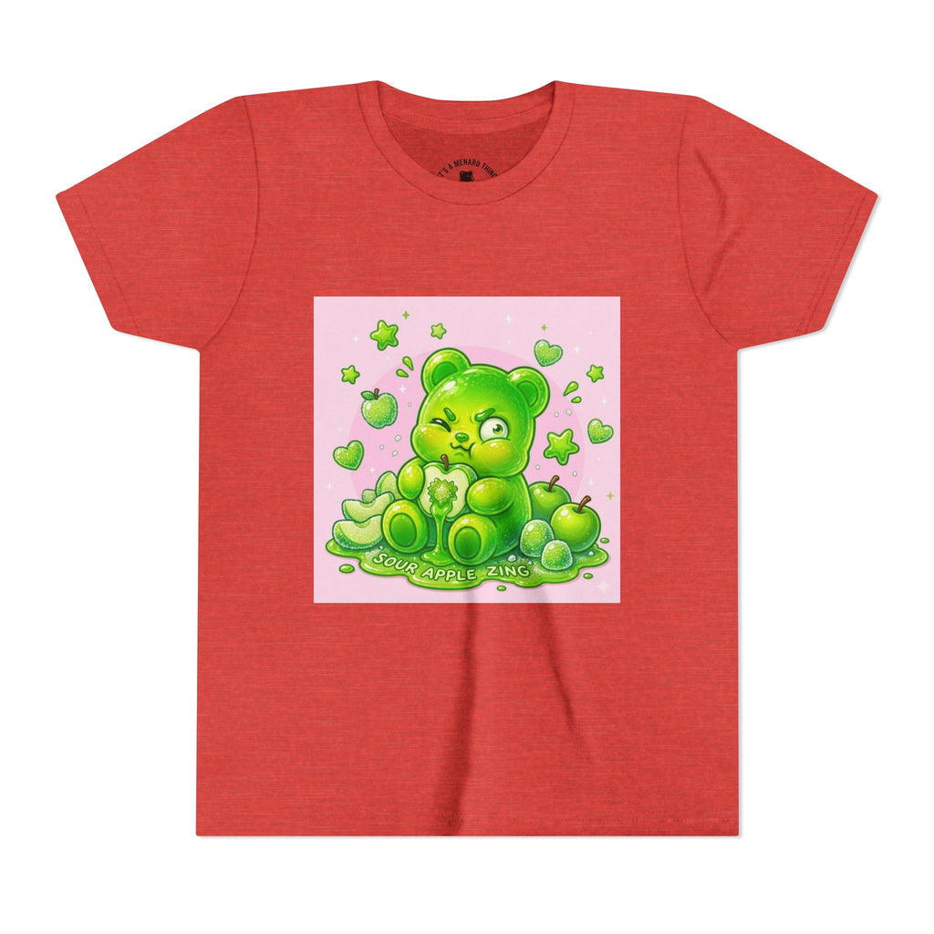 Neon Green Sour Apple Gooey Gummy Bear Graphic Youth Shirt