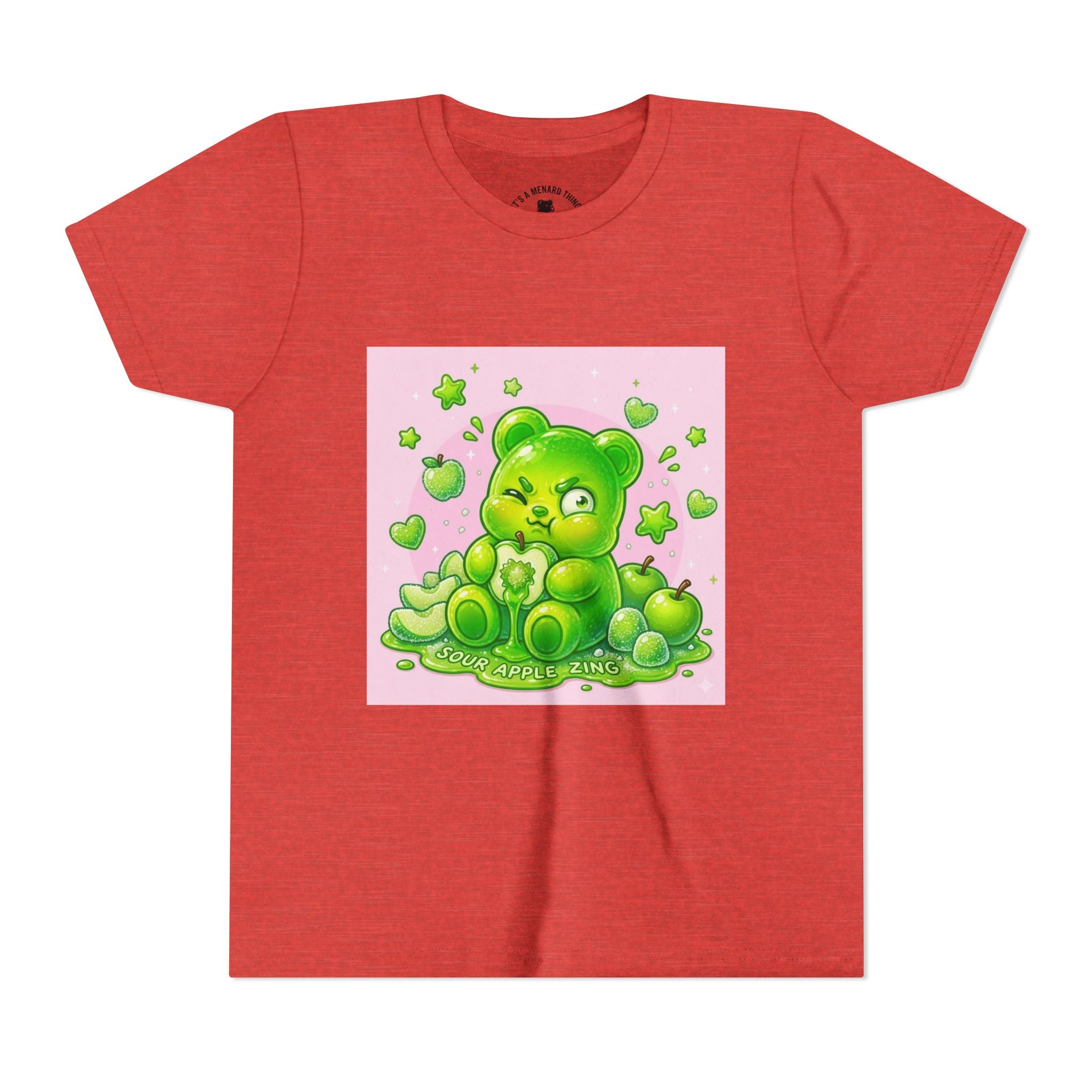 Neon Green Sour Apple Gooey Gummy Bear Graphic Youth Shirt
