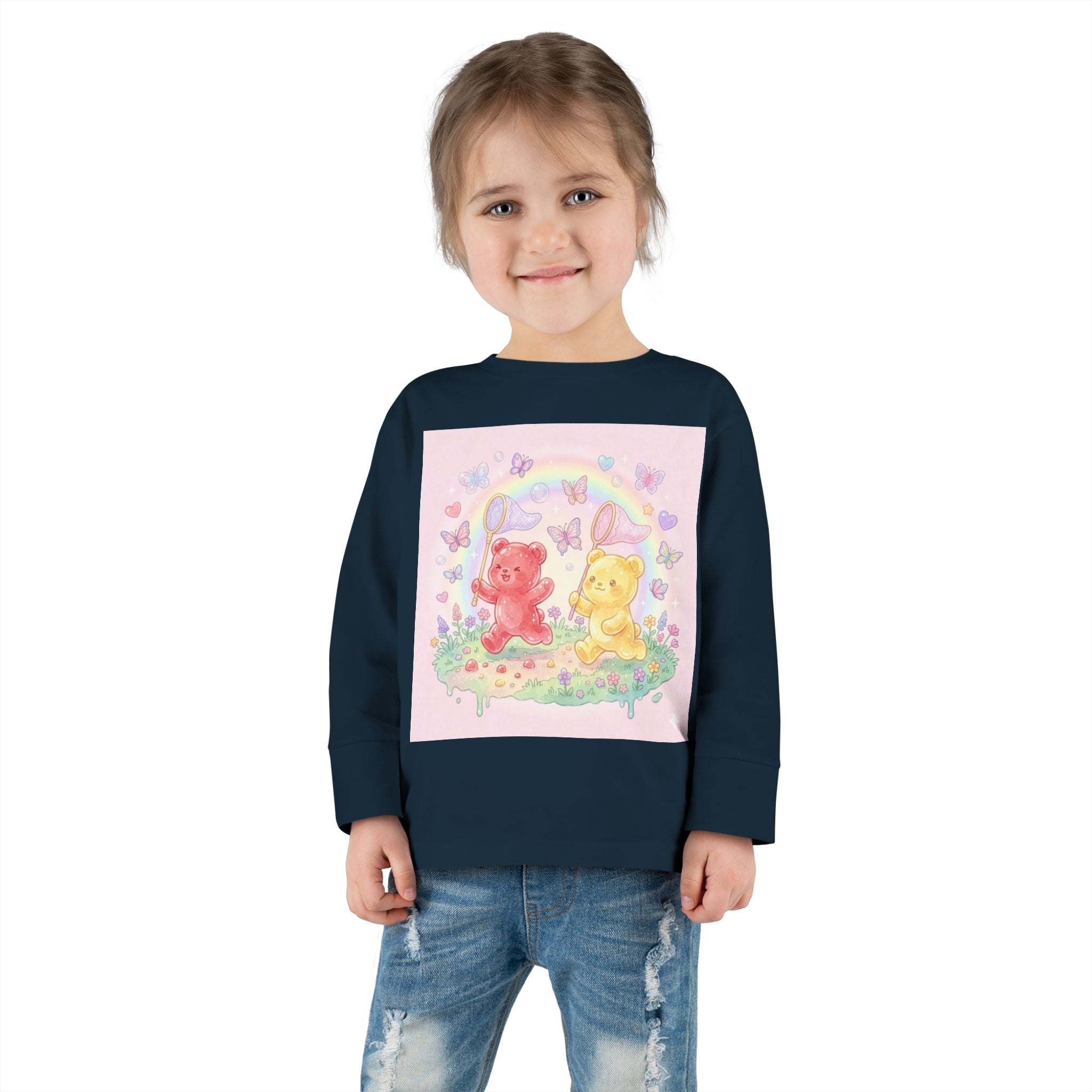 Catchin Butterflies, Oozy Bear Duo Friends- Graphic Long Sleeve Shirt