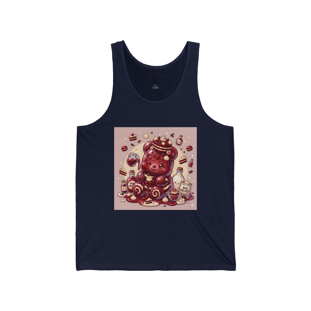 Special Red Velvet Cake & Frosting, Gooey Gummy Bear — Cute Illustration Tank