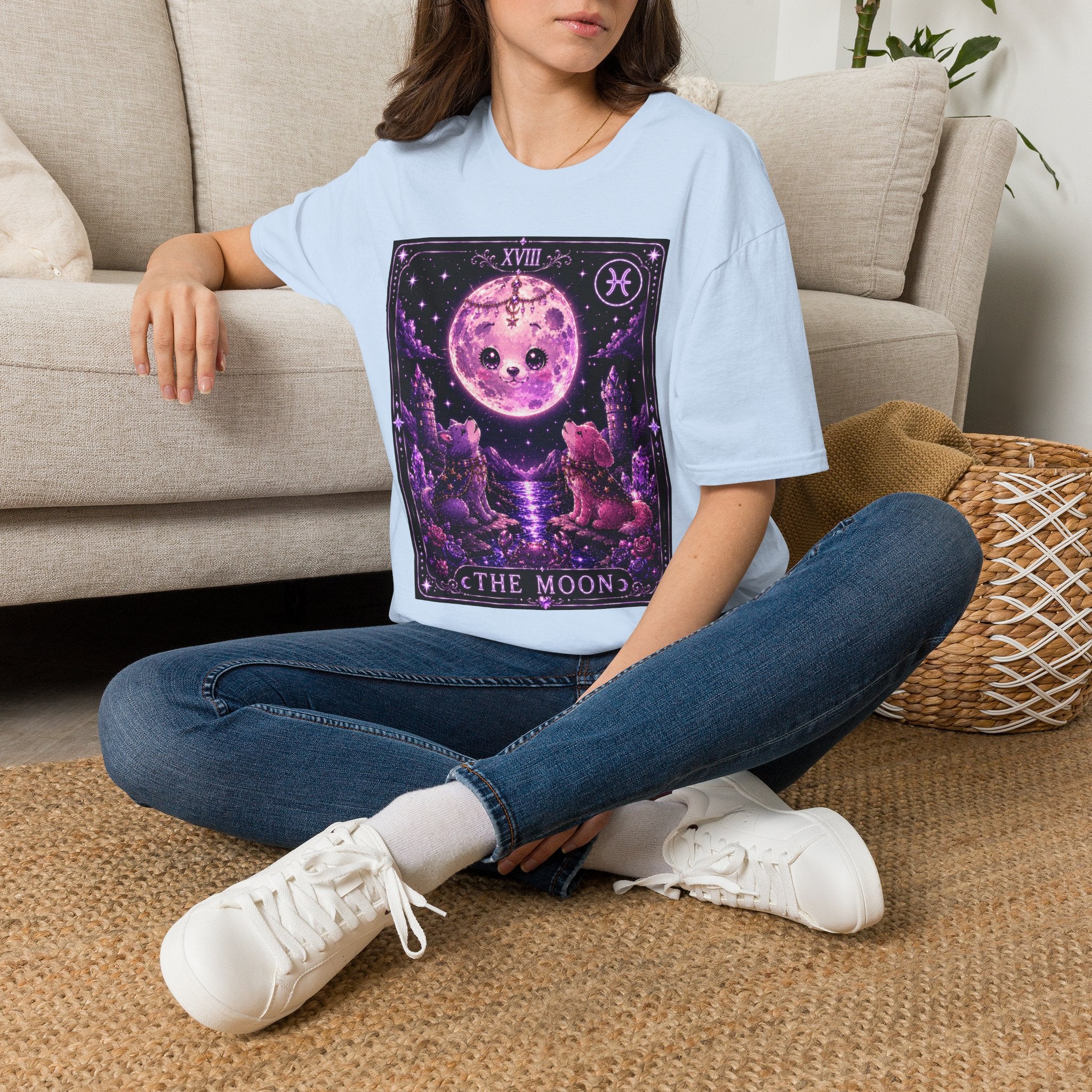 The Moon Tarot Astrological Style Oozy Bear Gummy Friend- Graphic Shirt