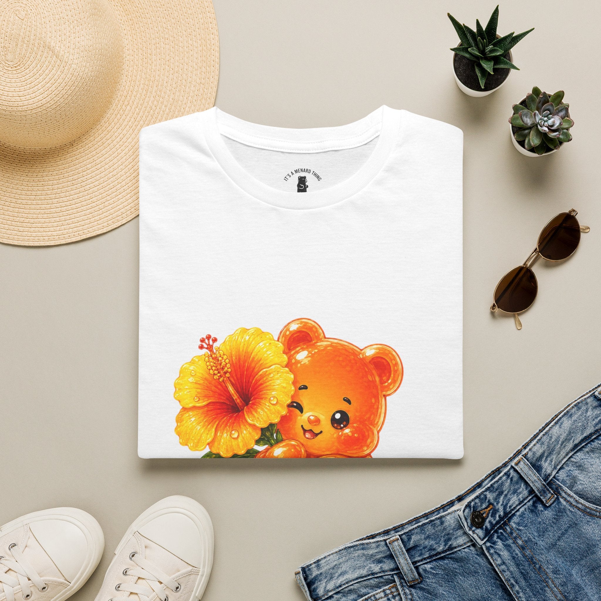 Hello Hibiscus, Orange Oozy Bear Gummy Friend Special Flower Addition- Grap