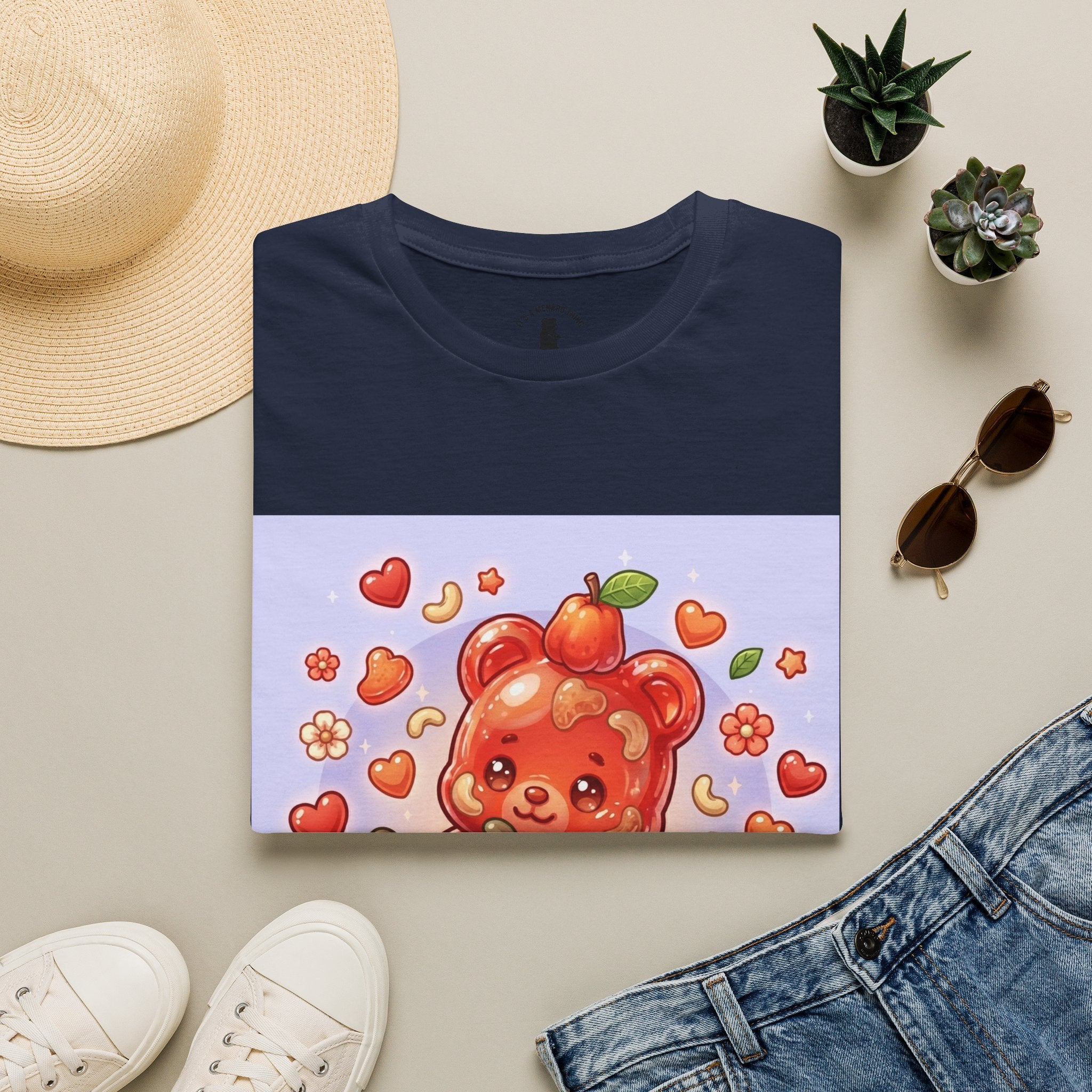 Scrumptious Cashew Apple, Oozy Gummy Bear Friend — Kawaii Graphic Shirt