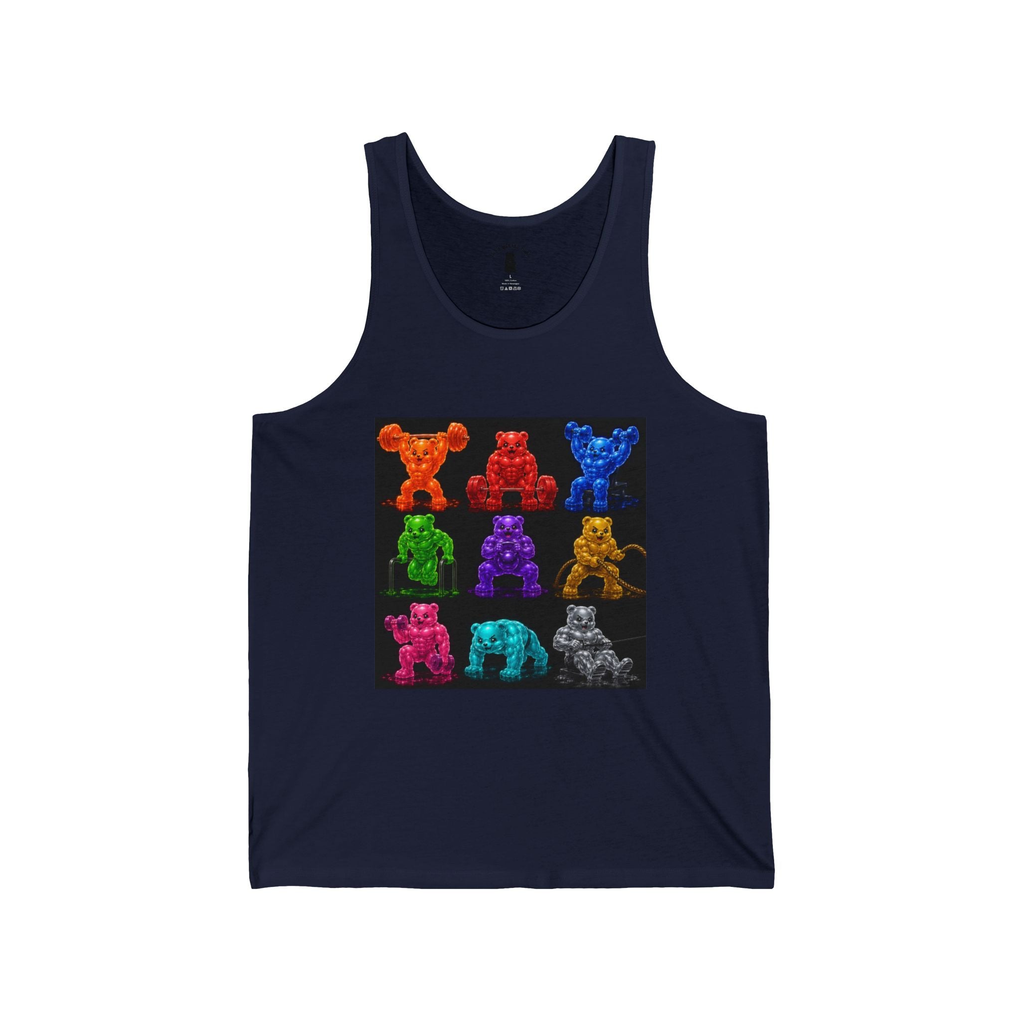 Fitness Panel Grid, Oozy Buff Bears Gym Addition- Workout Graphic Tank Top