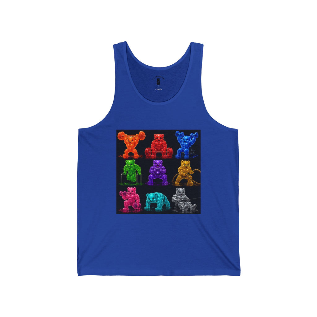 Fitness Panel Grid, Oozy Buff Bears Gym Addition- Workout Graphic Tank Top
