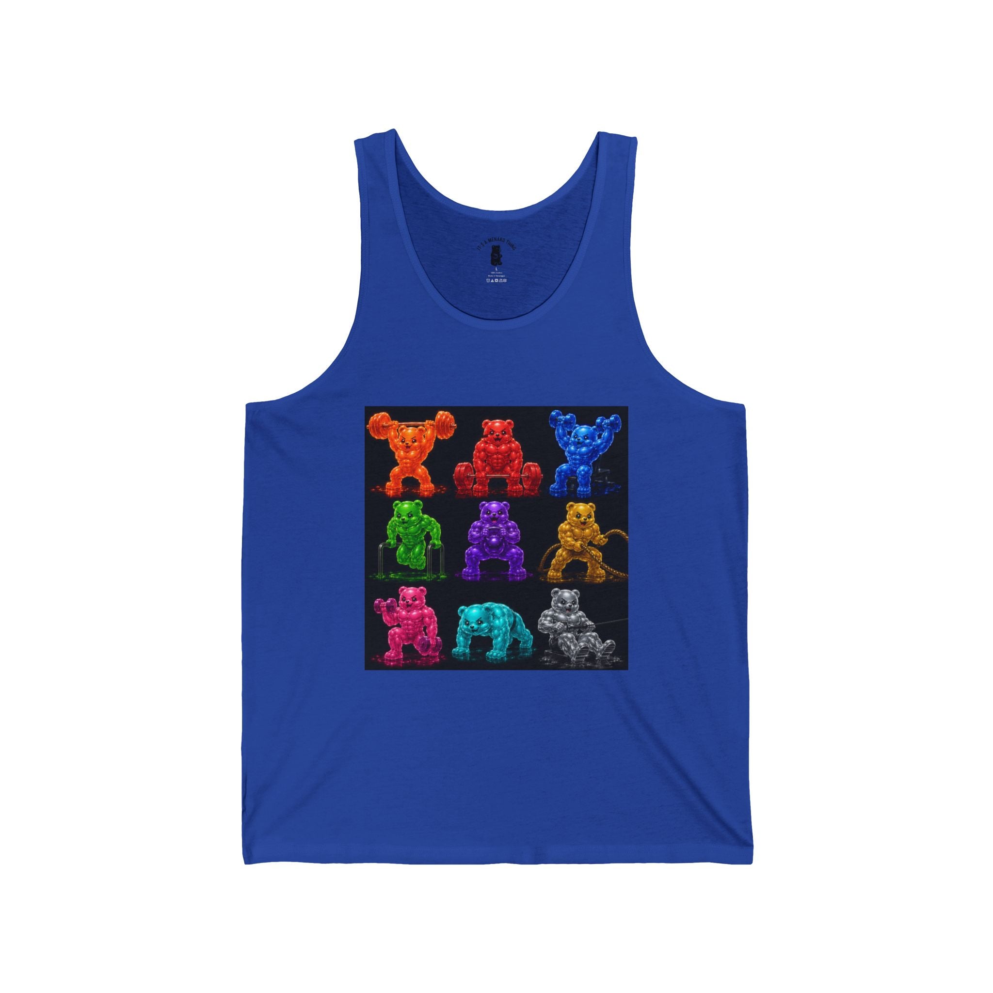 Fitness Panel Grid, Oozy Buff Bears Gym Addition- Workout Graphic Tank Top