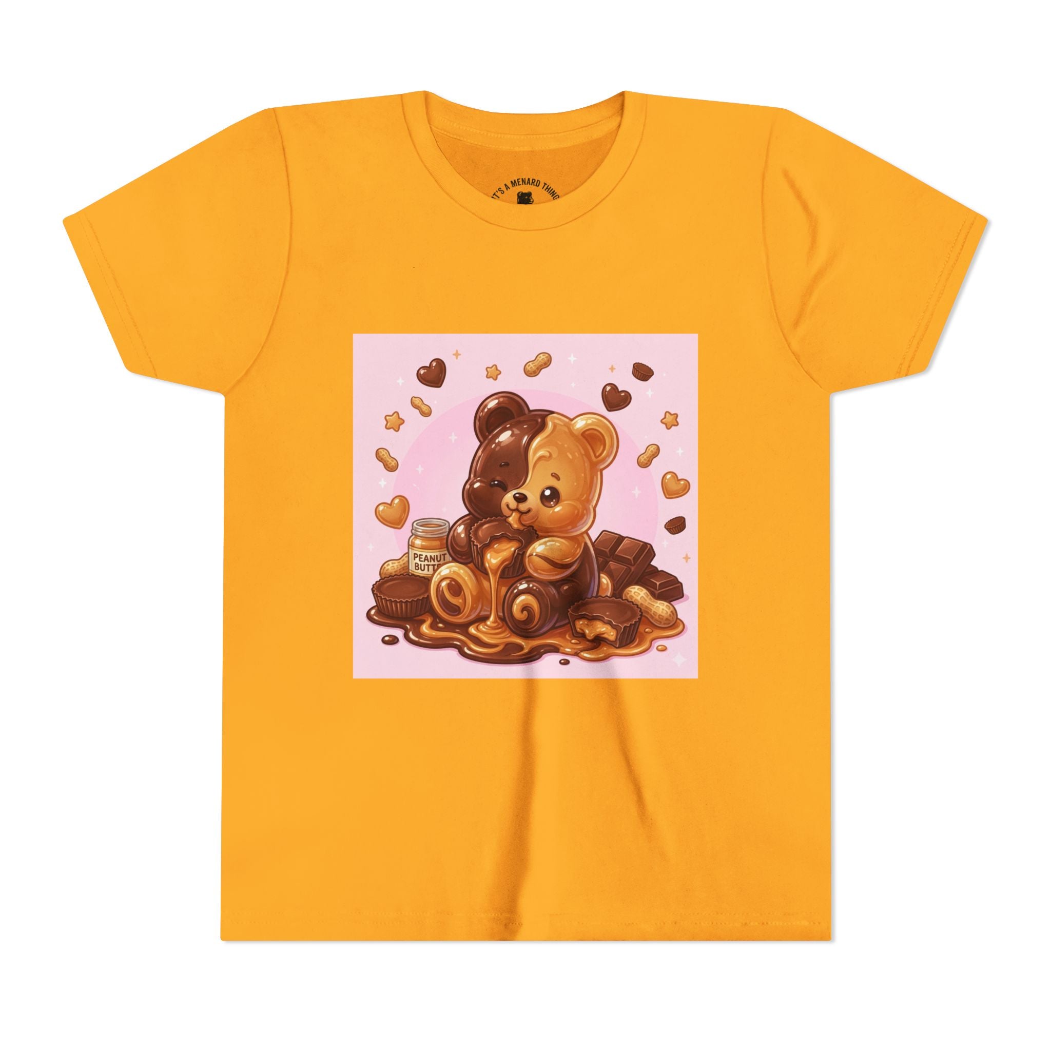 Kids Chocolate & Peanut Butter candy Gooey Gummy Youth Short Sleeve Shirt