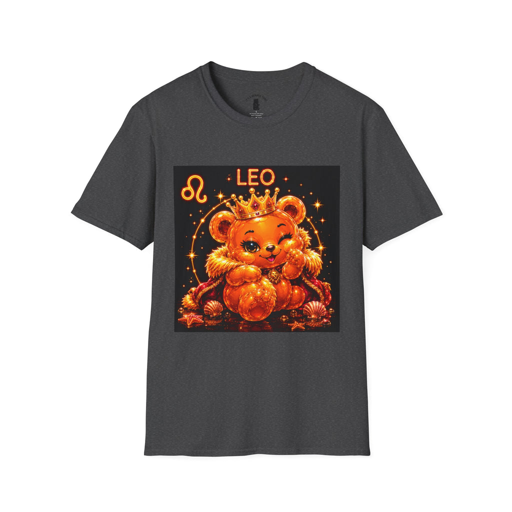 Leo Zodiac Crowned Oozy Bear Friend Astrology- Graphic Shirt
