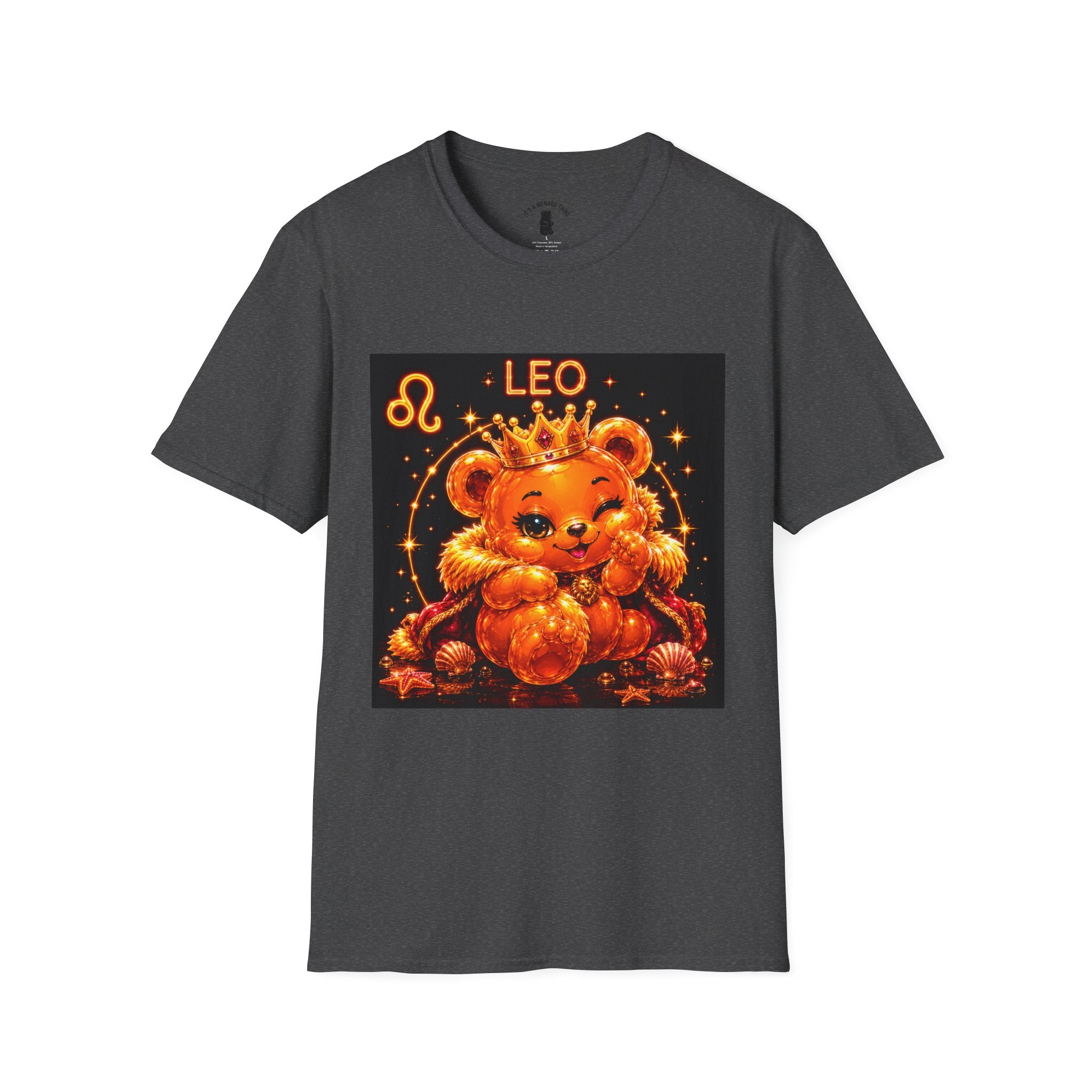 Leo Zodiac Crowned Oozy Bear Friend Astrology- Graphic Shirt