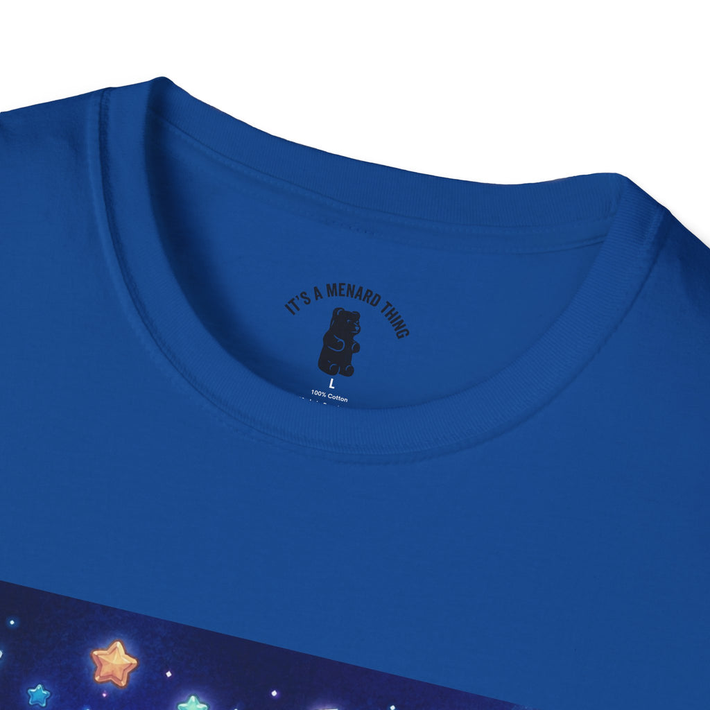 Lets Nap with Pluto, Teal Crystal Blue Gooey Gummy Bear- Kawaii Graphic T-Shirt