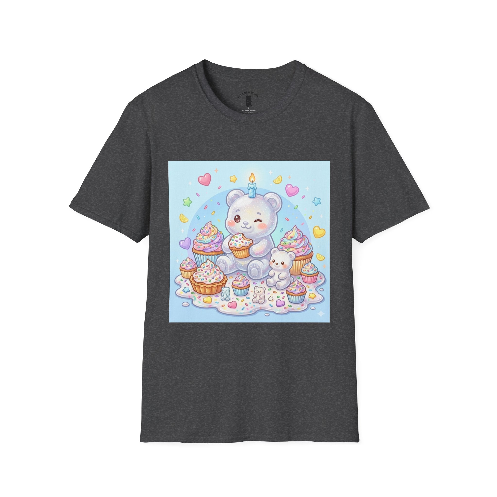 Birthday Cake and Party Gooey Gummy Bear— Kawaii Graphic T-Shirt