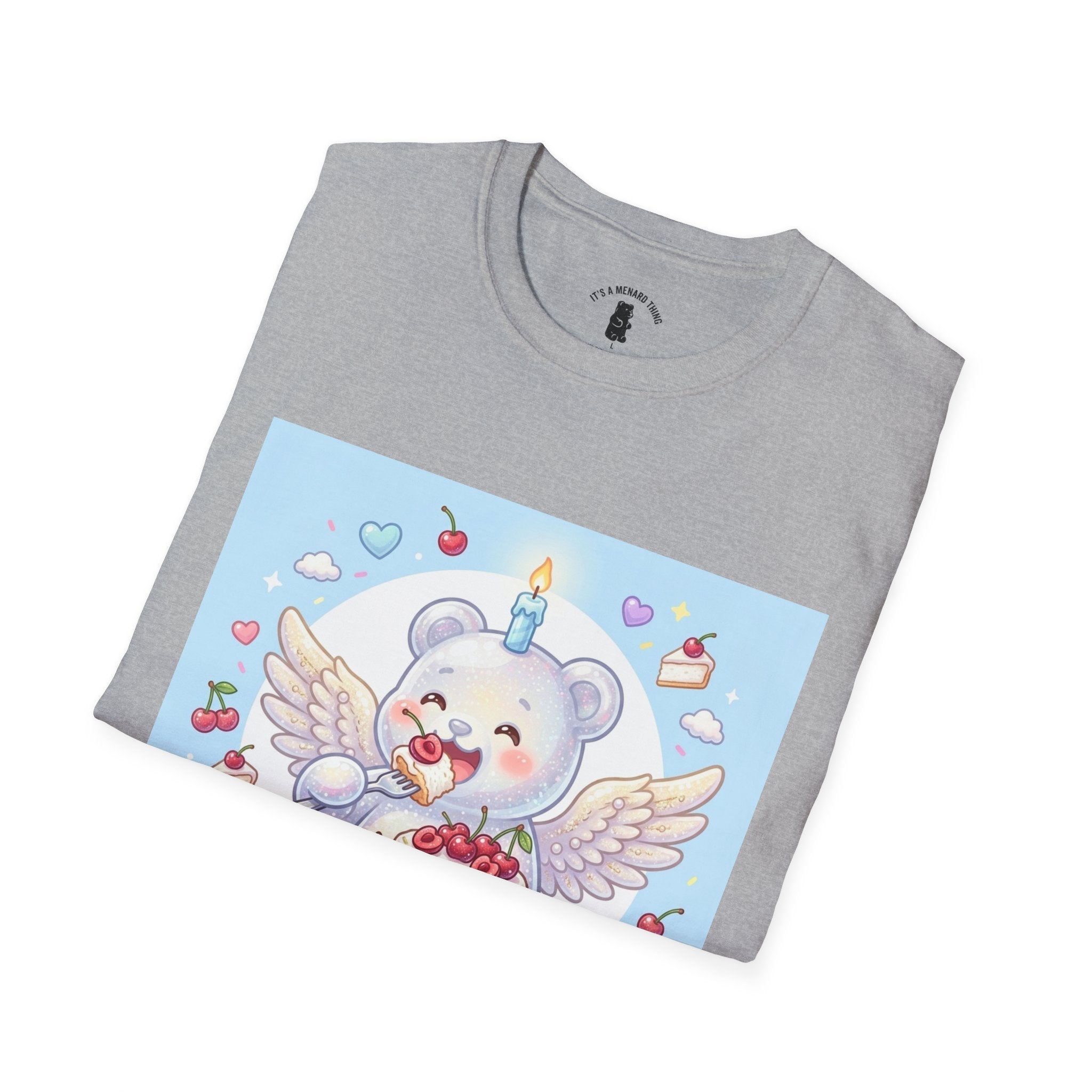 Cute Angel Food Cake, White Gooey Gummy Bear — Kawaii Graphic Tee