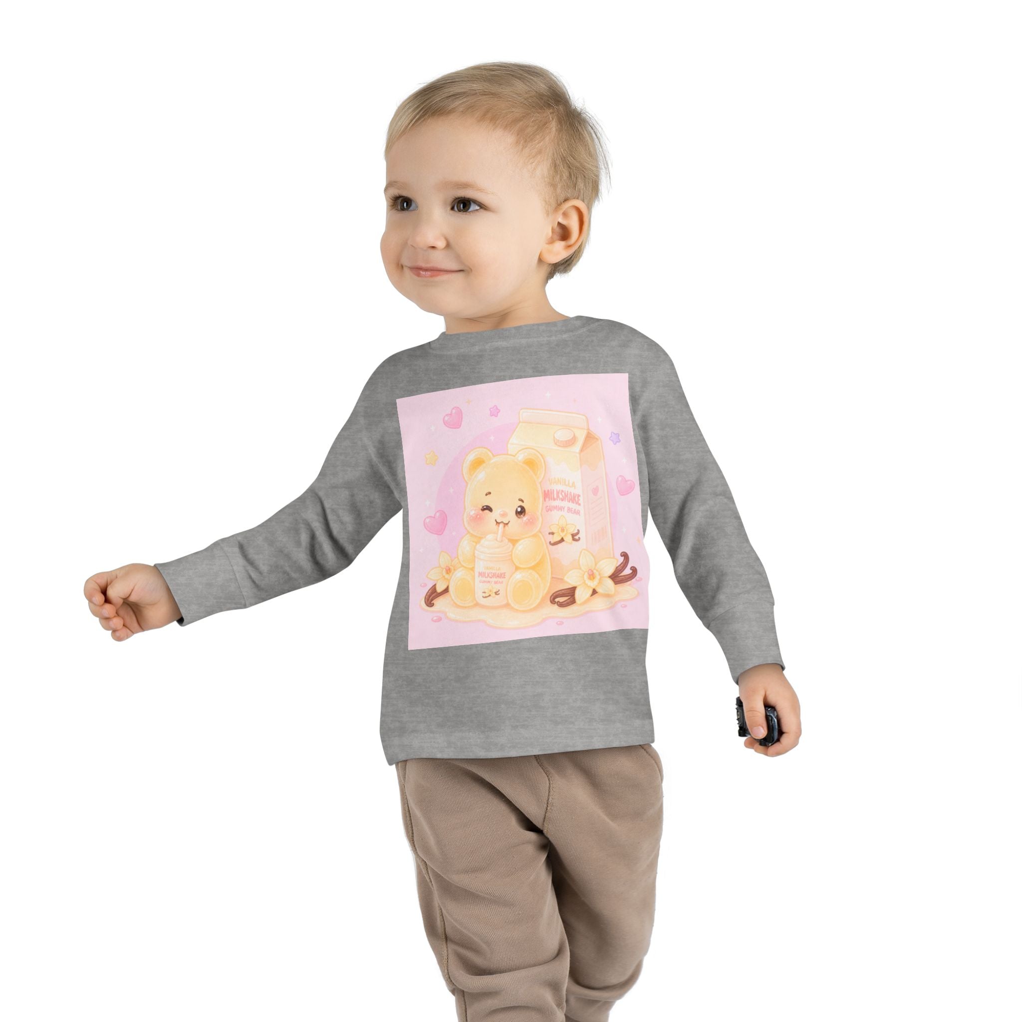 Vanilla Milkshake Oozy Bear Friend- Graphic Long Sleeve Shirt