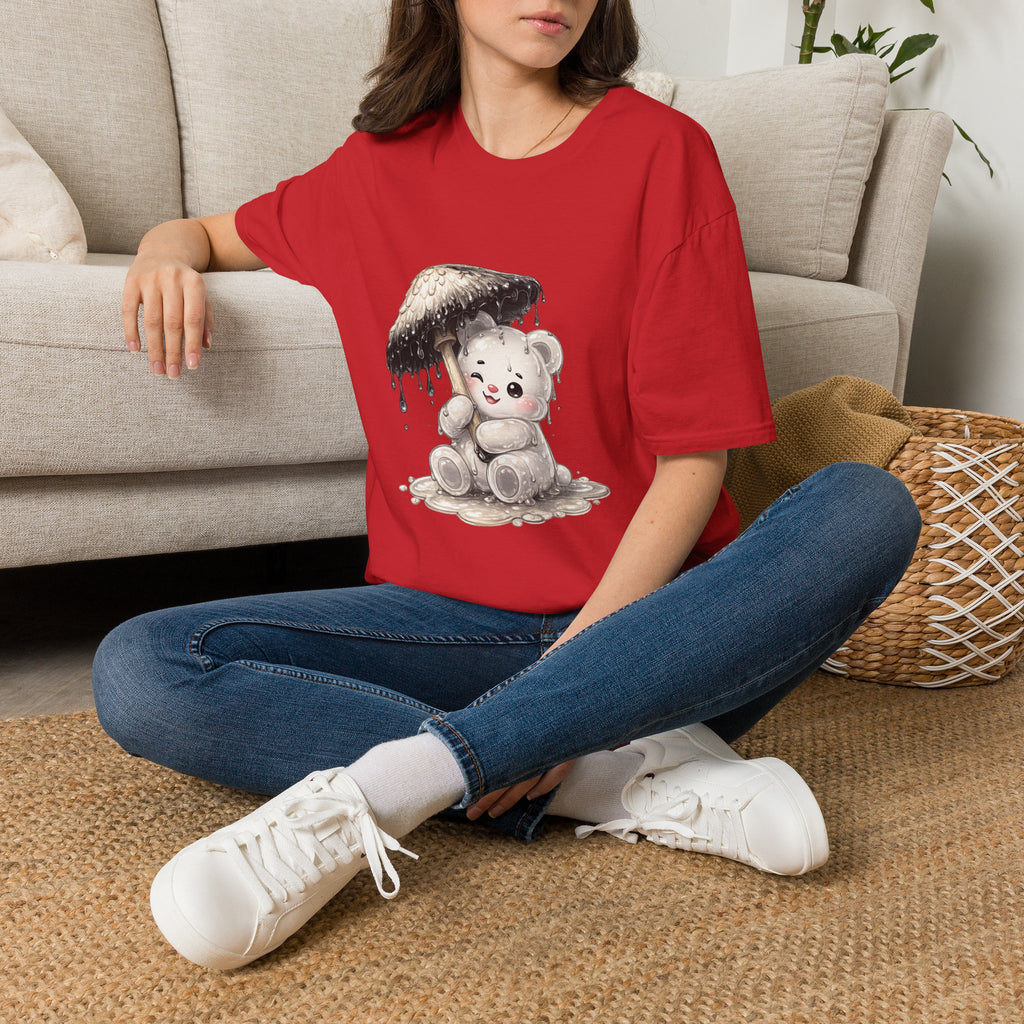 Ink Cap Mushroom Umbrella Special White Oozy Bears Friend- Graphic Shirt