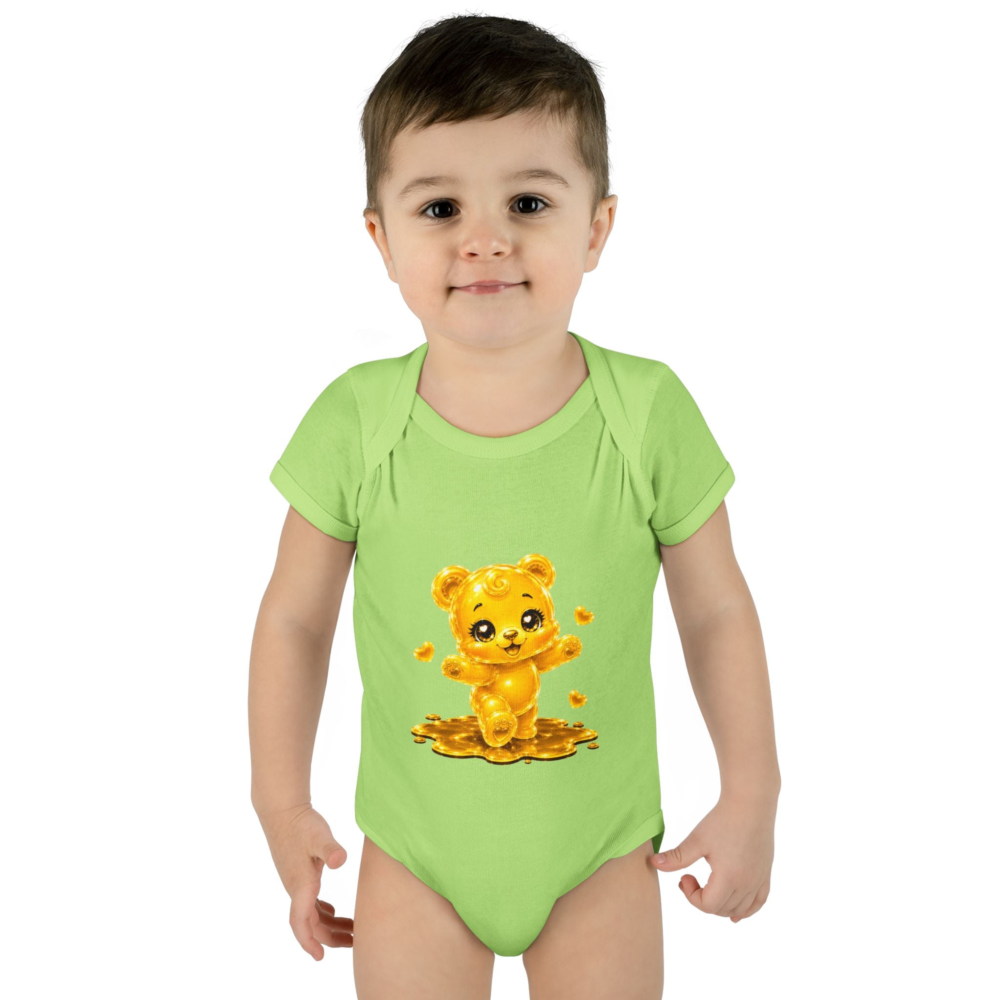 Baby Golden Oozy Gummy Bears First Steps, Cutie Addition- Graphic Onesie