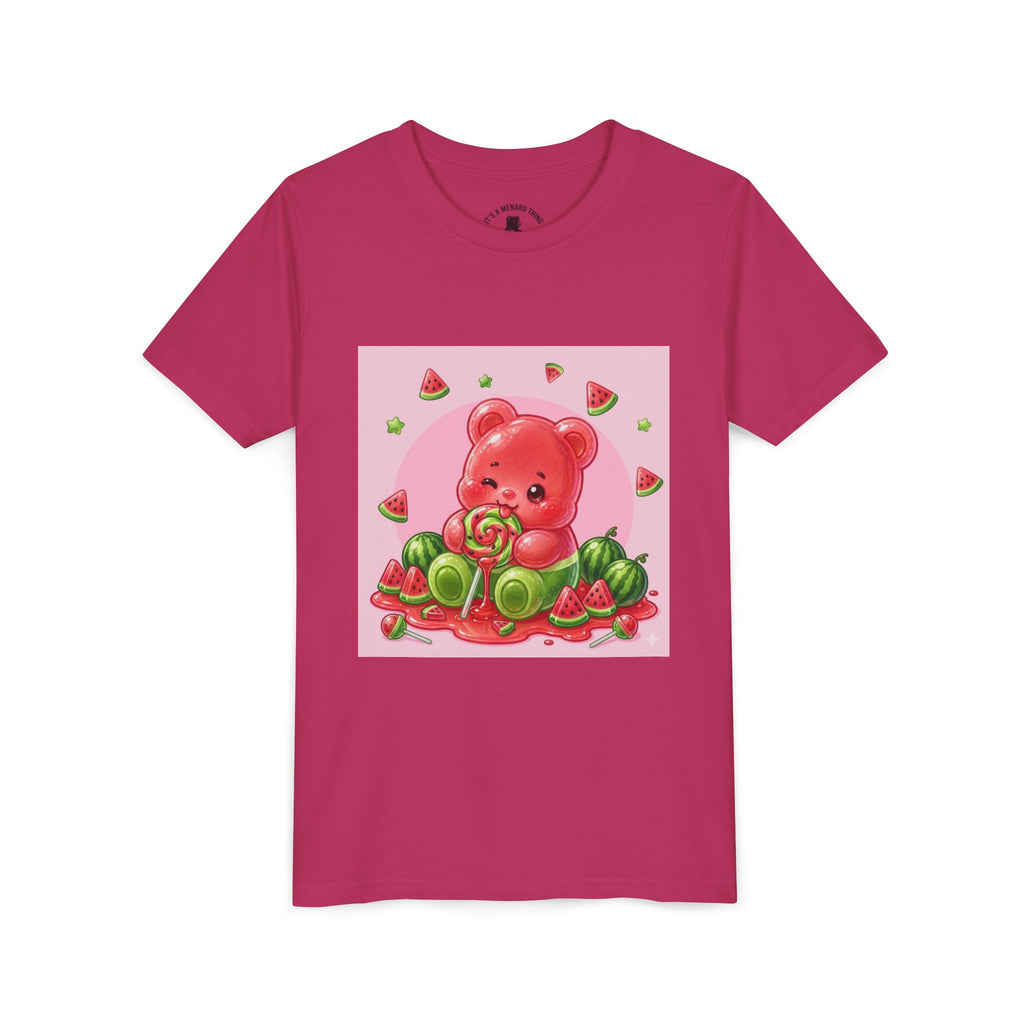 Watermelon Swirl Lollipop Gooey Gummy Bear- Youth Shirt