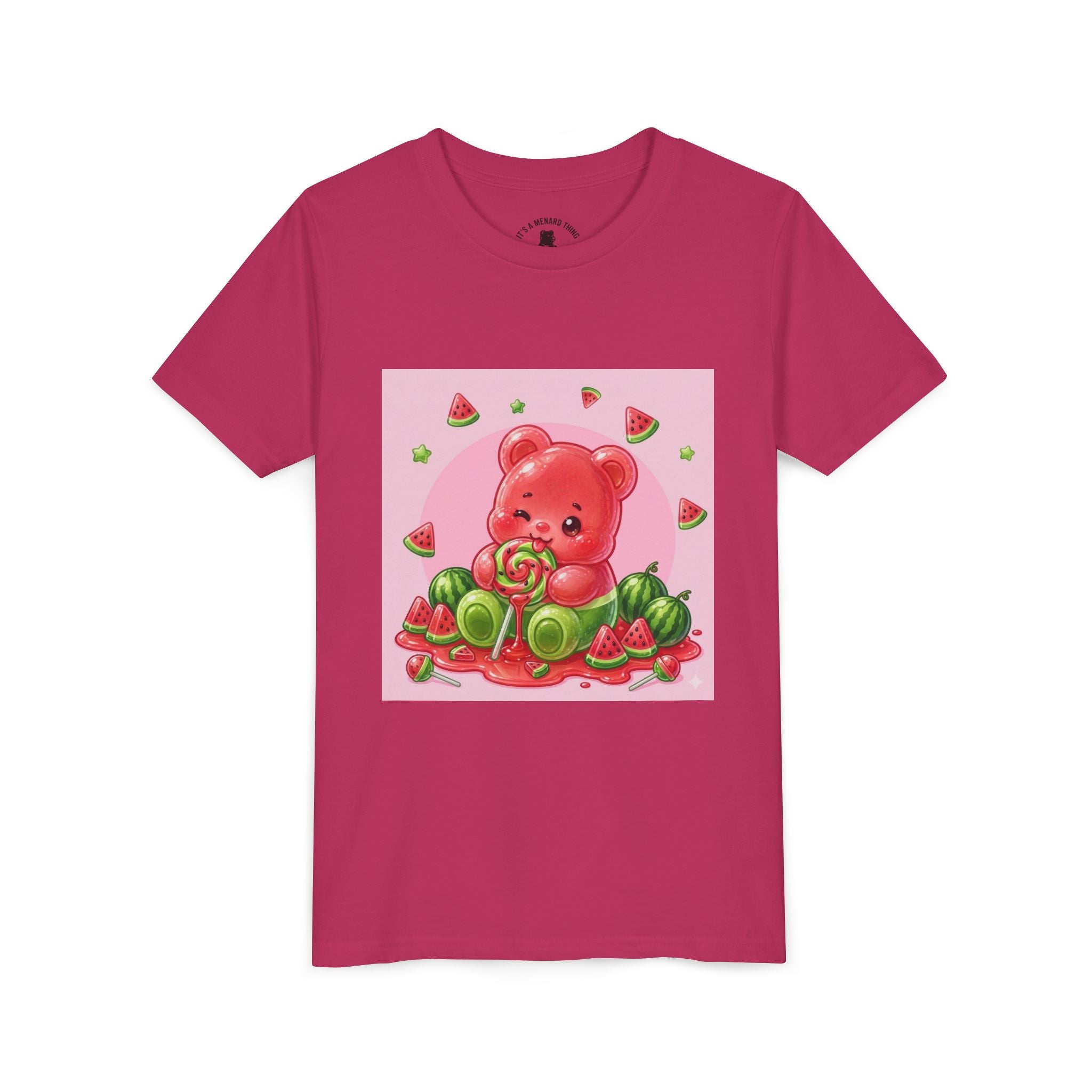 Watermelon Swirl Lollipop Gooey Gummy Bear- Youth Shirt