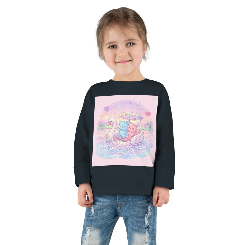 Swan Boat Ride, Oozy Bear Duo Friends- Graphic Long Sleeve Shirts
