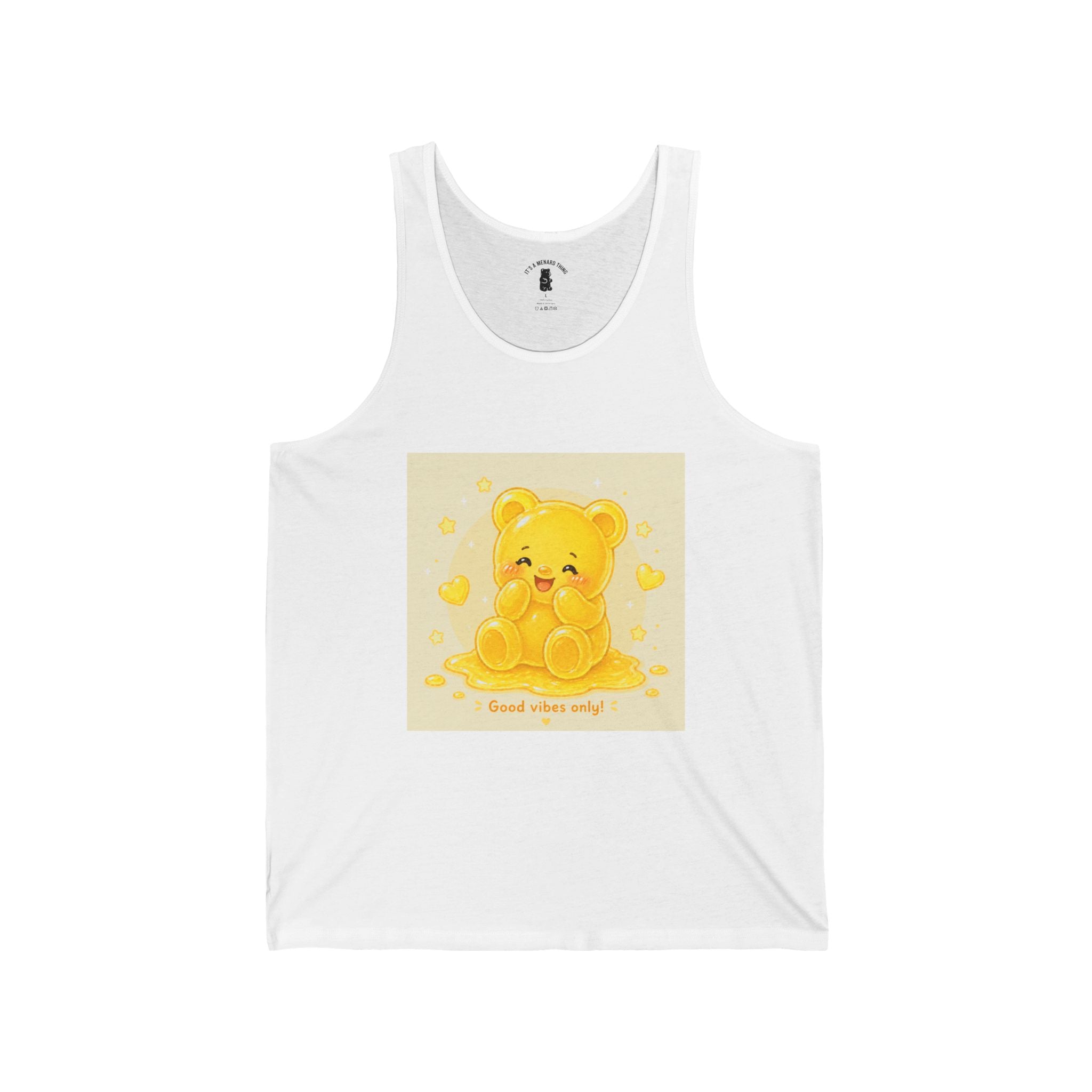 Happy Golden Yellow Good Vibes, Gooey Gummy Bear — Kawaii Graphic Tank top