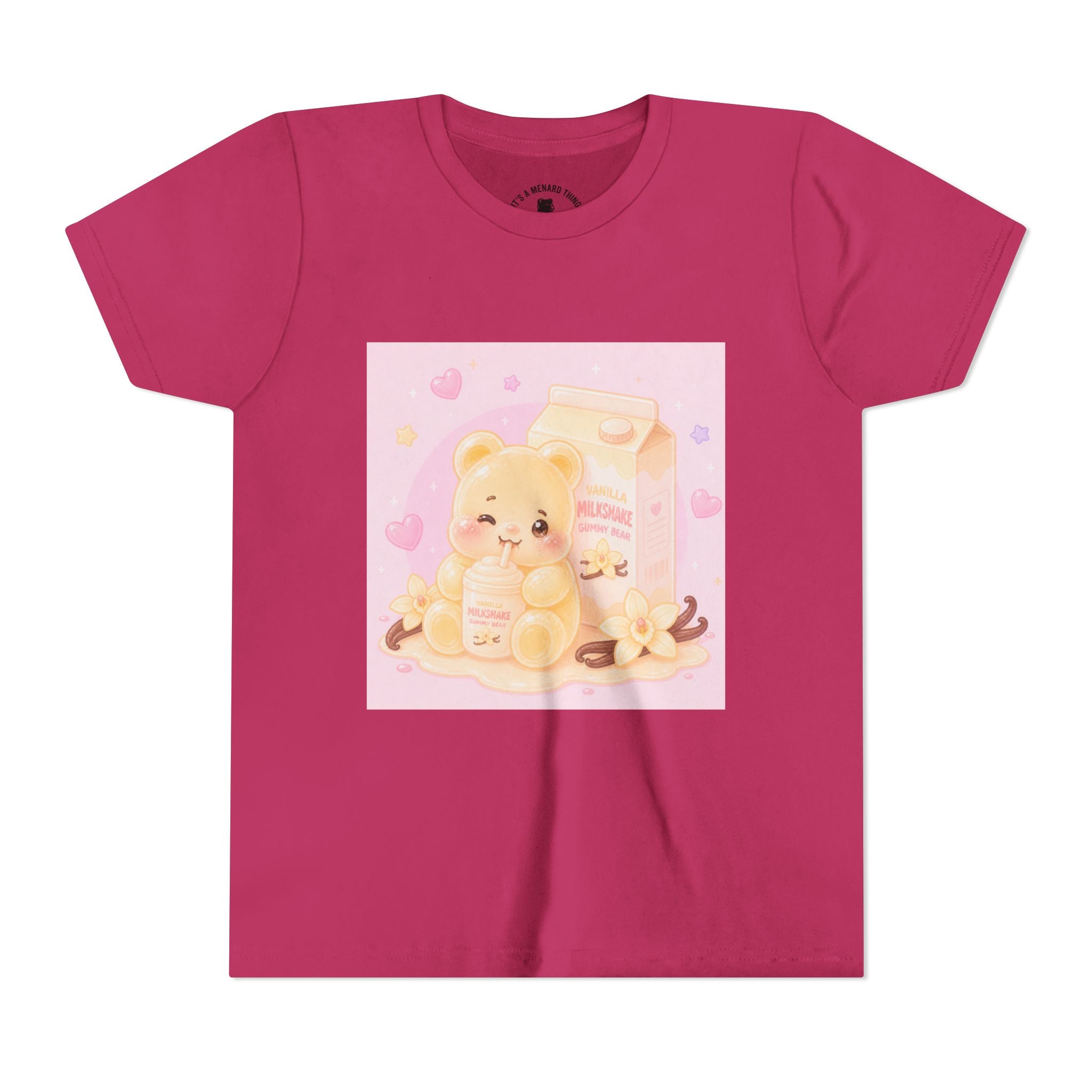Vanilla Milk Shake Gooey Gummy Youth Tee — Kawaii Pastel Kids T‑Shirt
