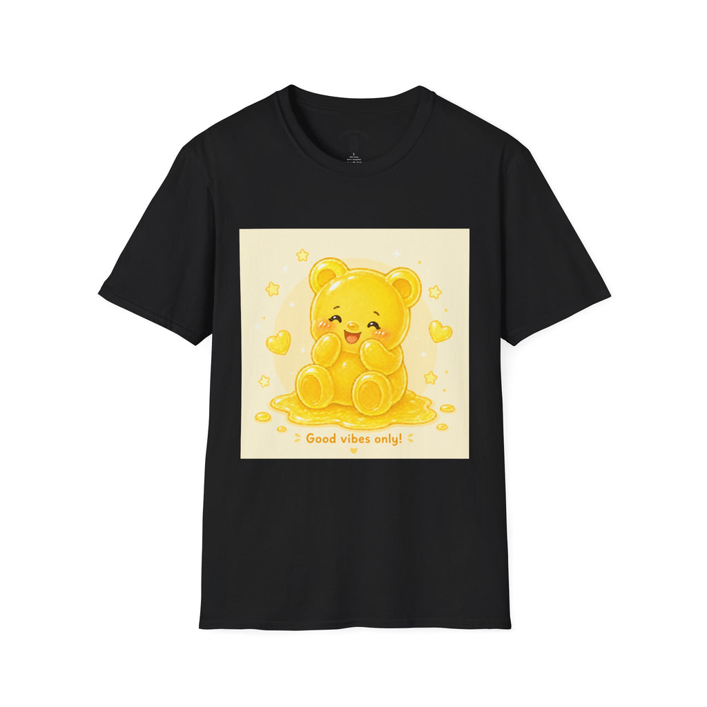 "Good Vibes Only" Yellow Gooey Gummy Bear- Cute Graphic Tee