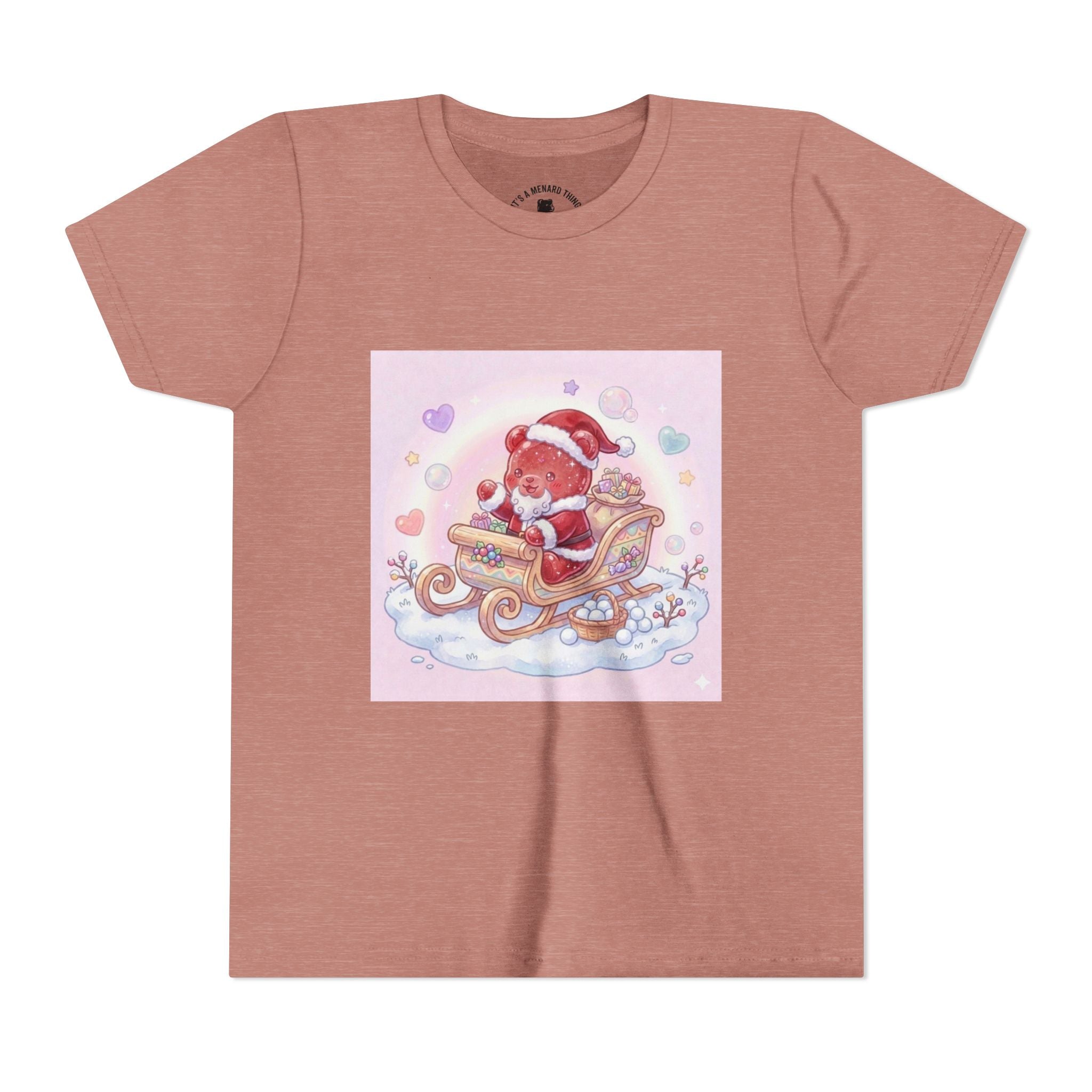Cute Gooey Gummy Red Santa in Sleigh Holiday Shirt