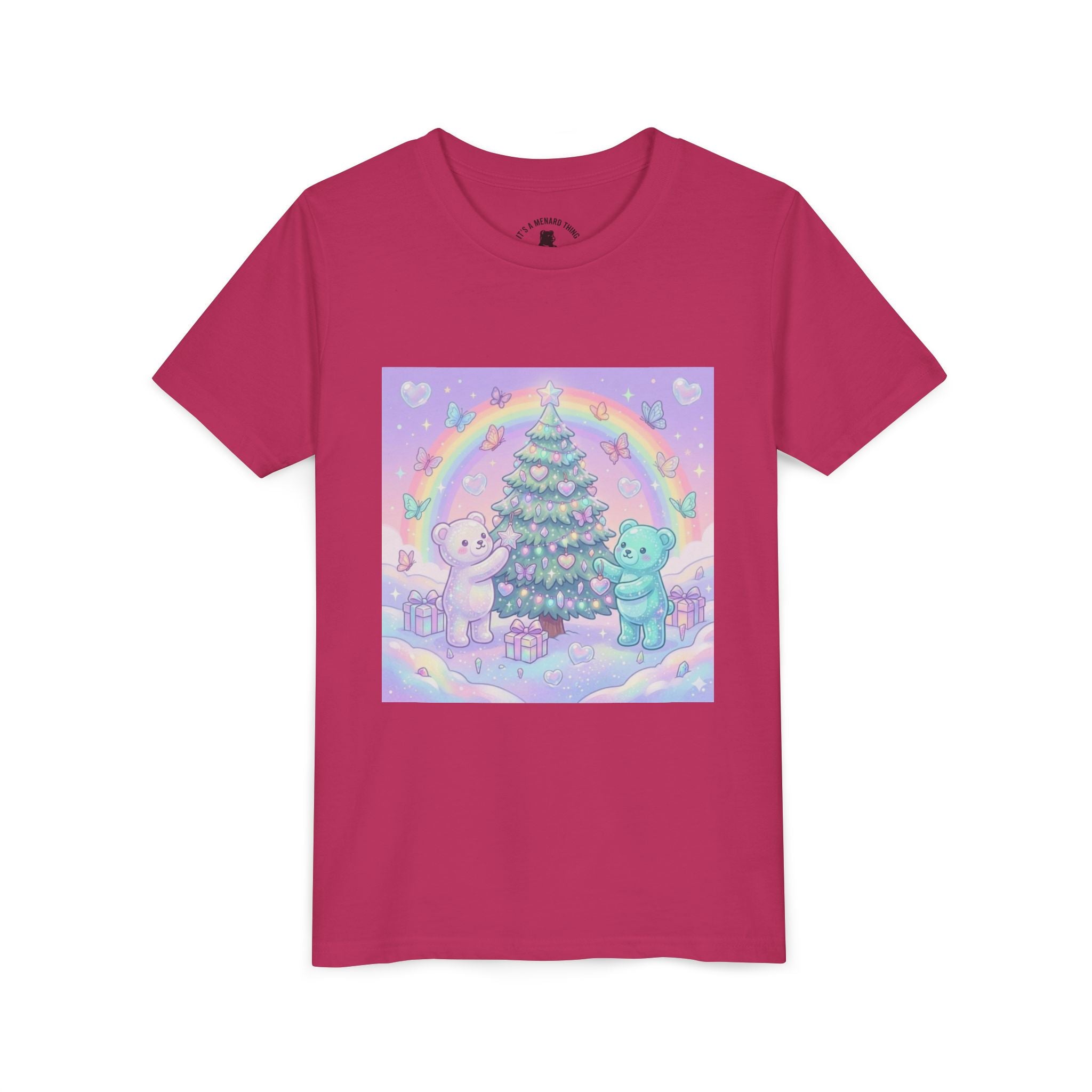 Gooey Gummy Bears Decorating Christmas Tree with Rainbow | Holiday Youth Shirt