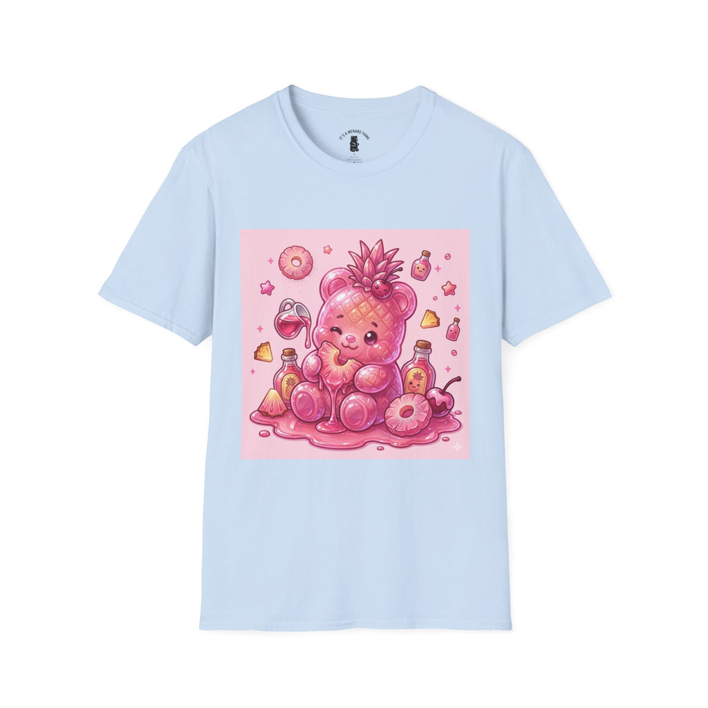 Exotic Pink Pineapple Gooey Gummy Bear — Kawaii Graphic T-Shirt