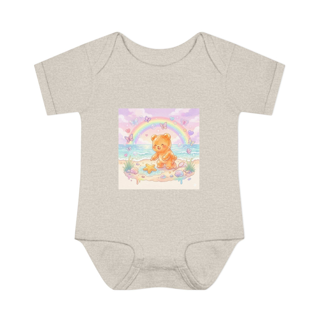 Gooey Gummy Beach Bear Rainbow & Starfish - Bodysuit
