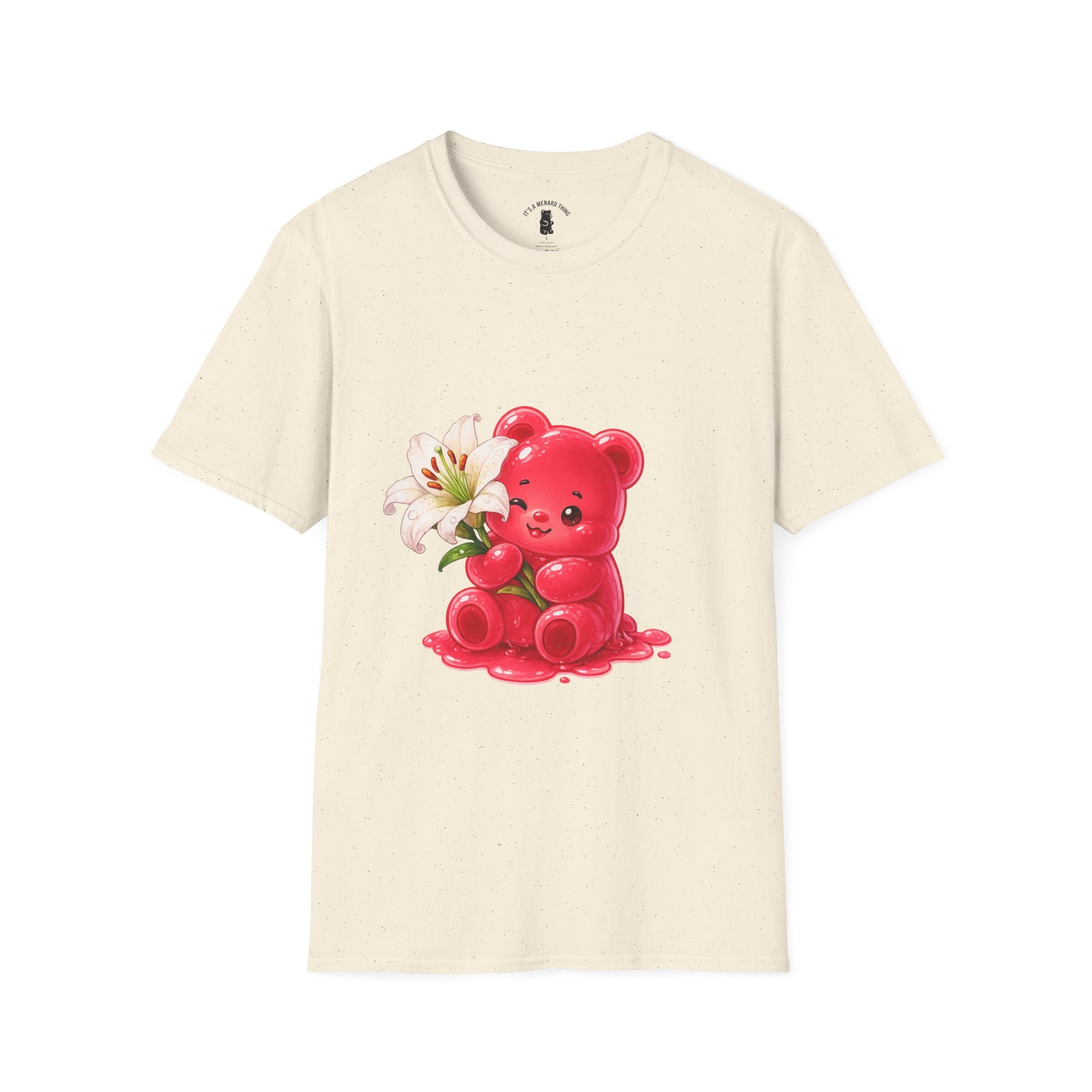 White Casa Blanca Lily, Red Oozy Bear Special Flower Edition- Graphic Shirt