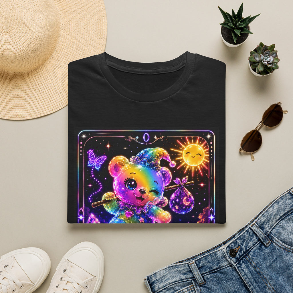 The Fool Tarot Colorful Rainbow Oozy Bear Friend- Cute Graphic Shirt