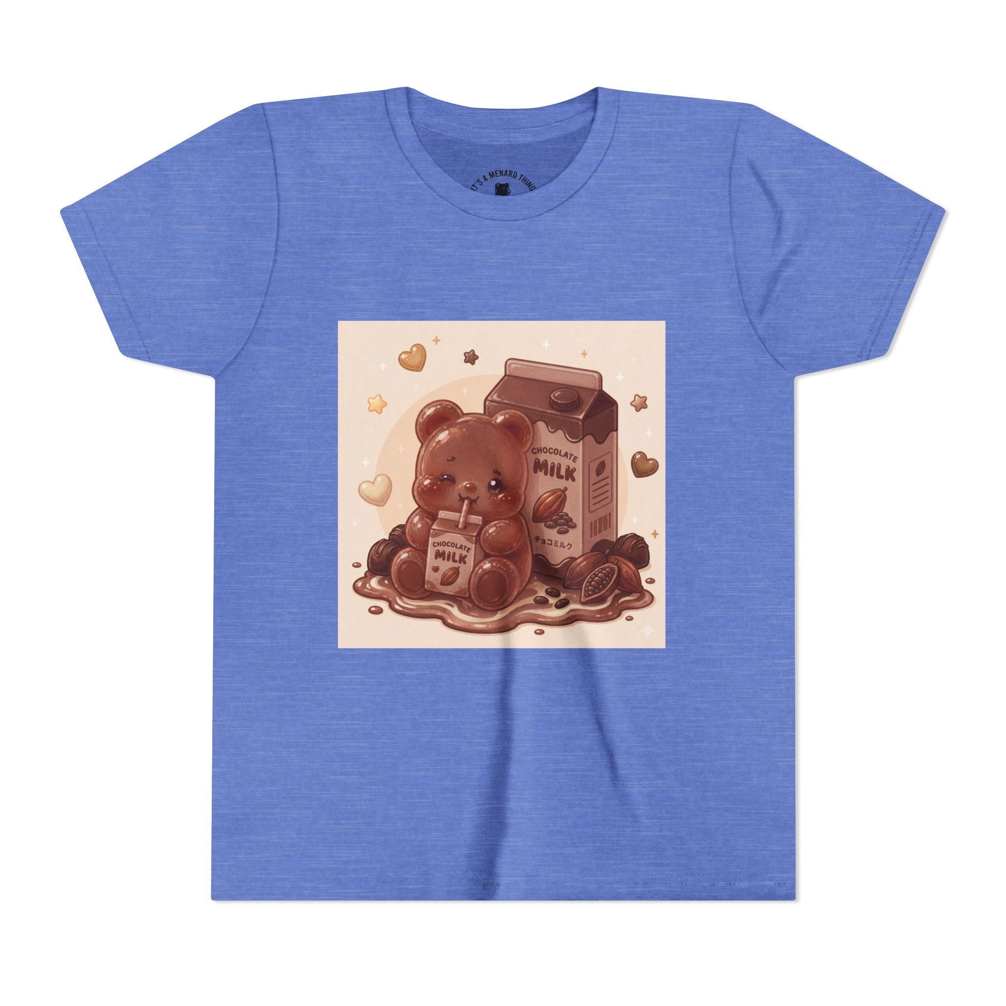 Kids Milk Chocolate Gooey Gummy Bear — Cute Milk Carton Graphic Youth T-Shirt