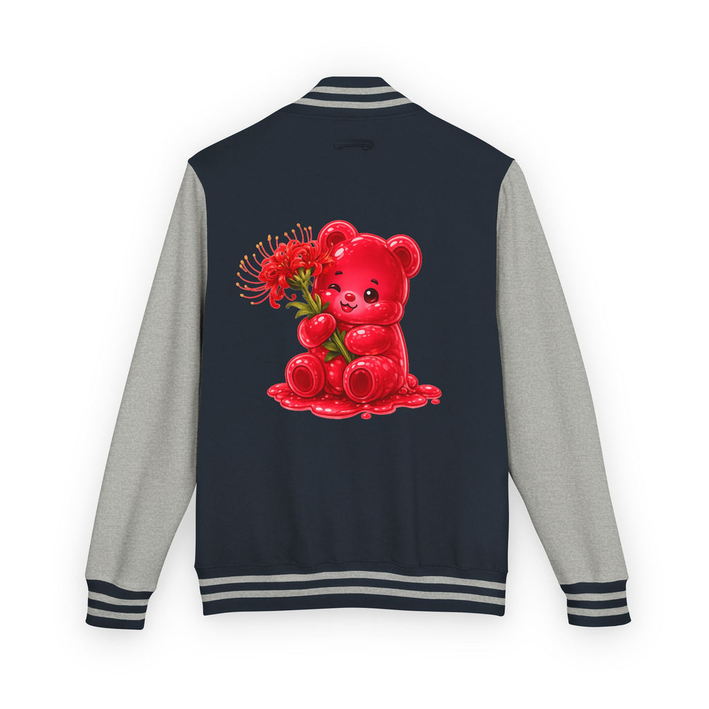Red Spider Lily Bloom Special, Oozy Bear Gummy Flower Addition- Letterman Graphic Jacket