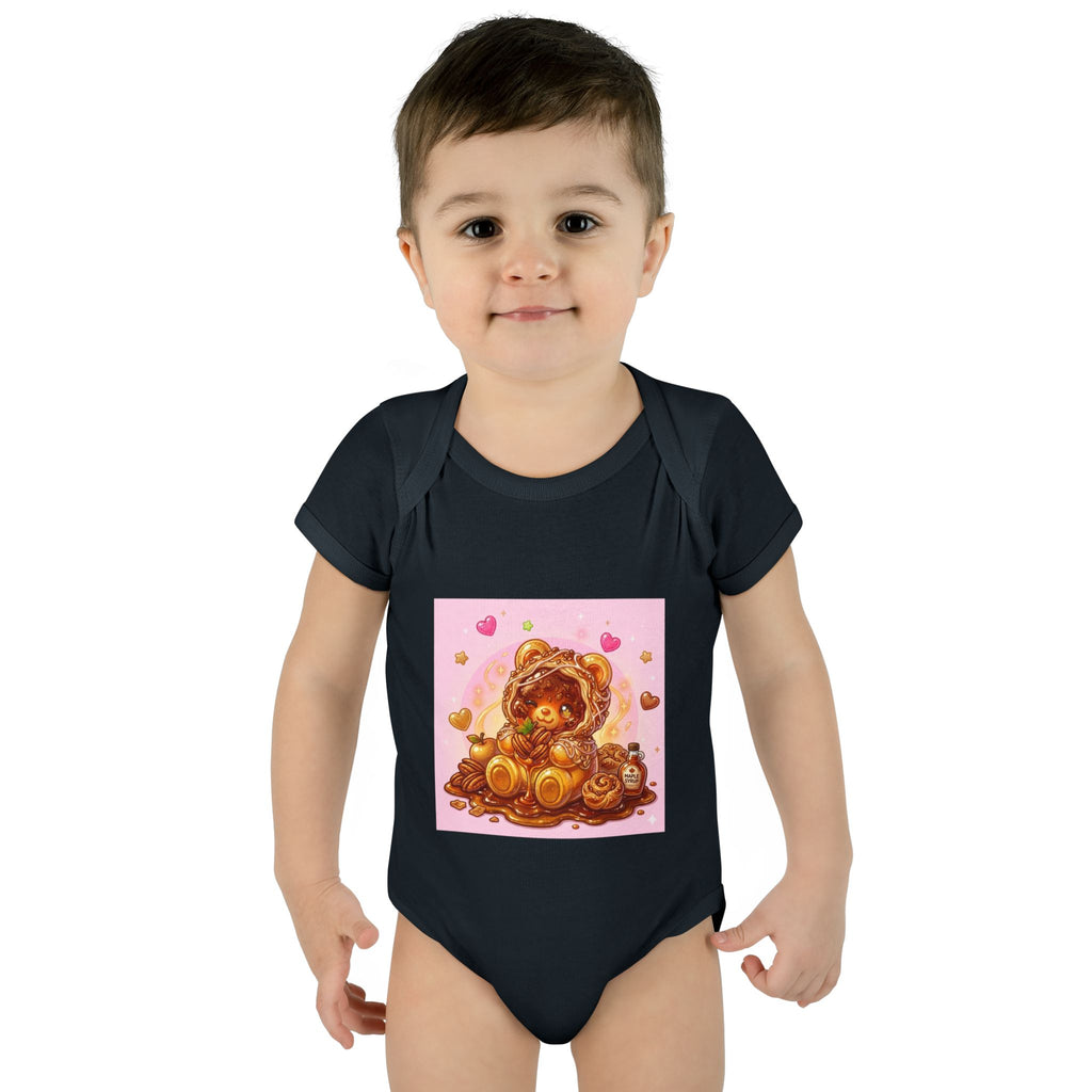 Maple Pecan Danish Gooey Gummy Bear in Puff PJs Baby Onesie