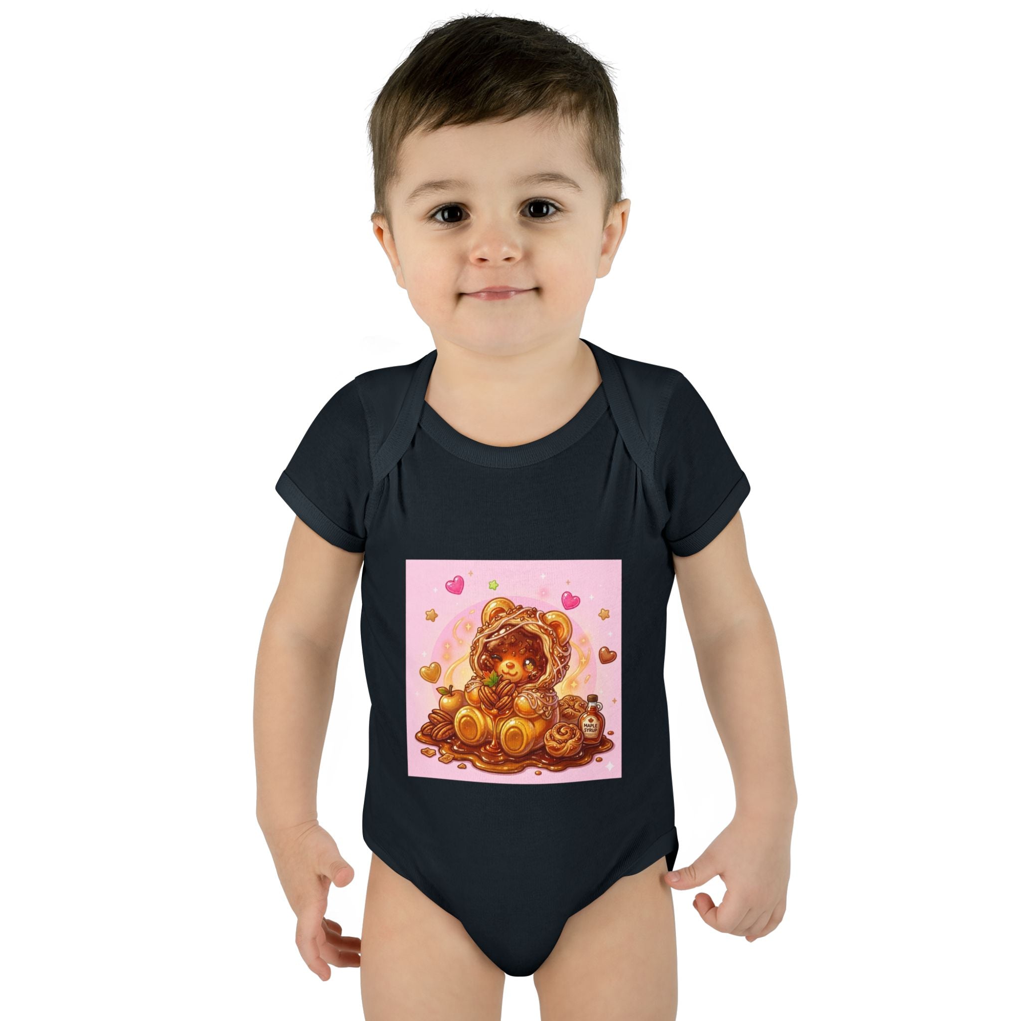 Maple Pecan Danish Gooey Gummy Bear in Puff PJs Baby Onesie