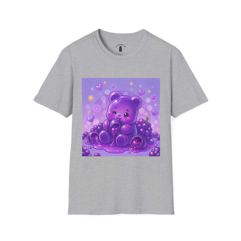 Gooey Purple Grape Gummy Bear  – Kawaii Teddy Graphic Tee