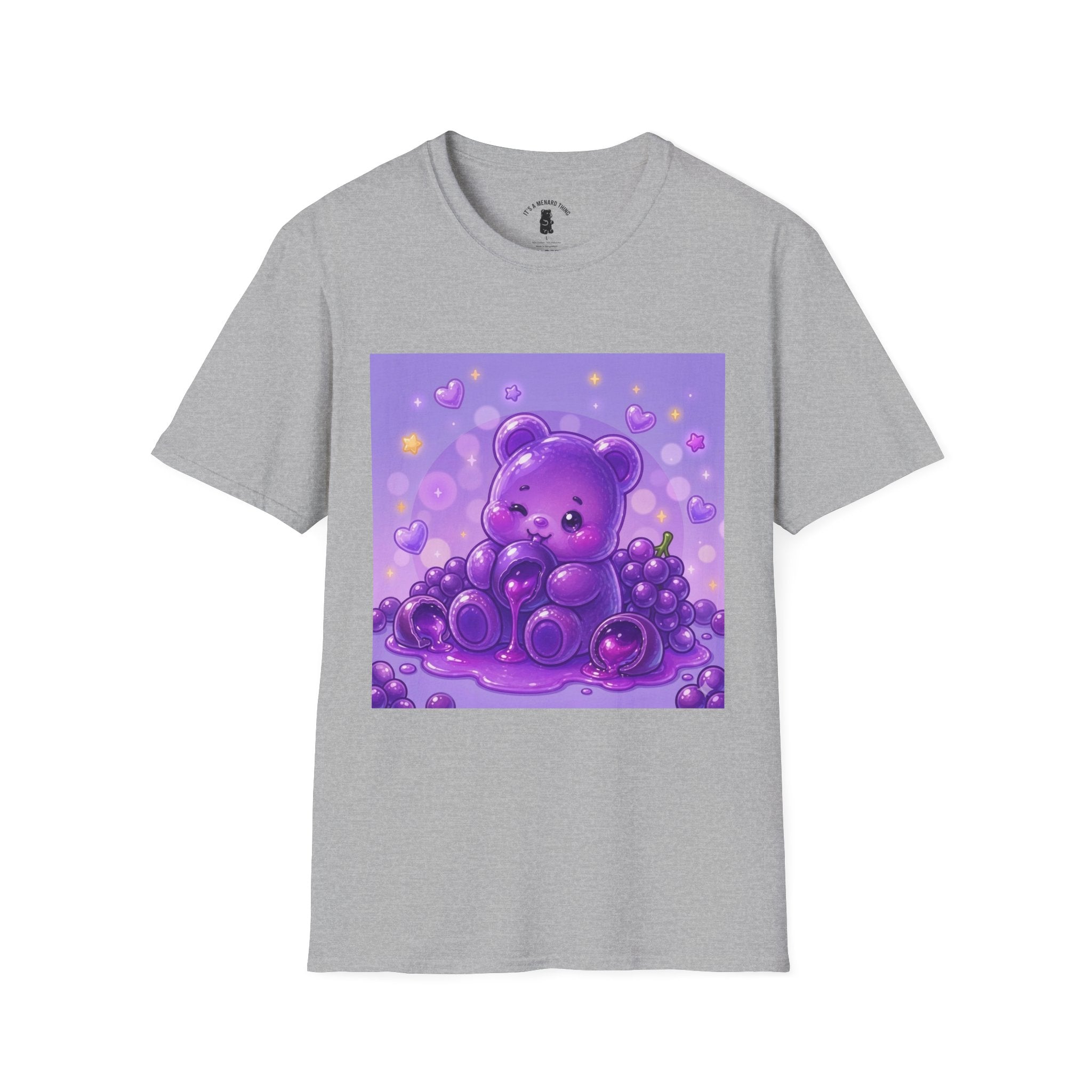 Gooey Purple Grape Gummy Bear  – Kawaii Teddy Graphic Tee