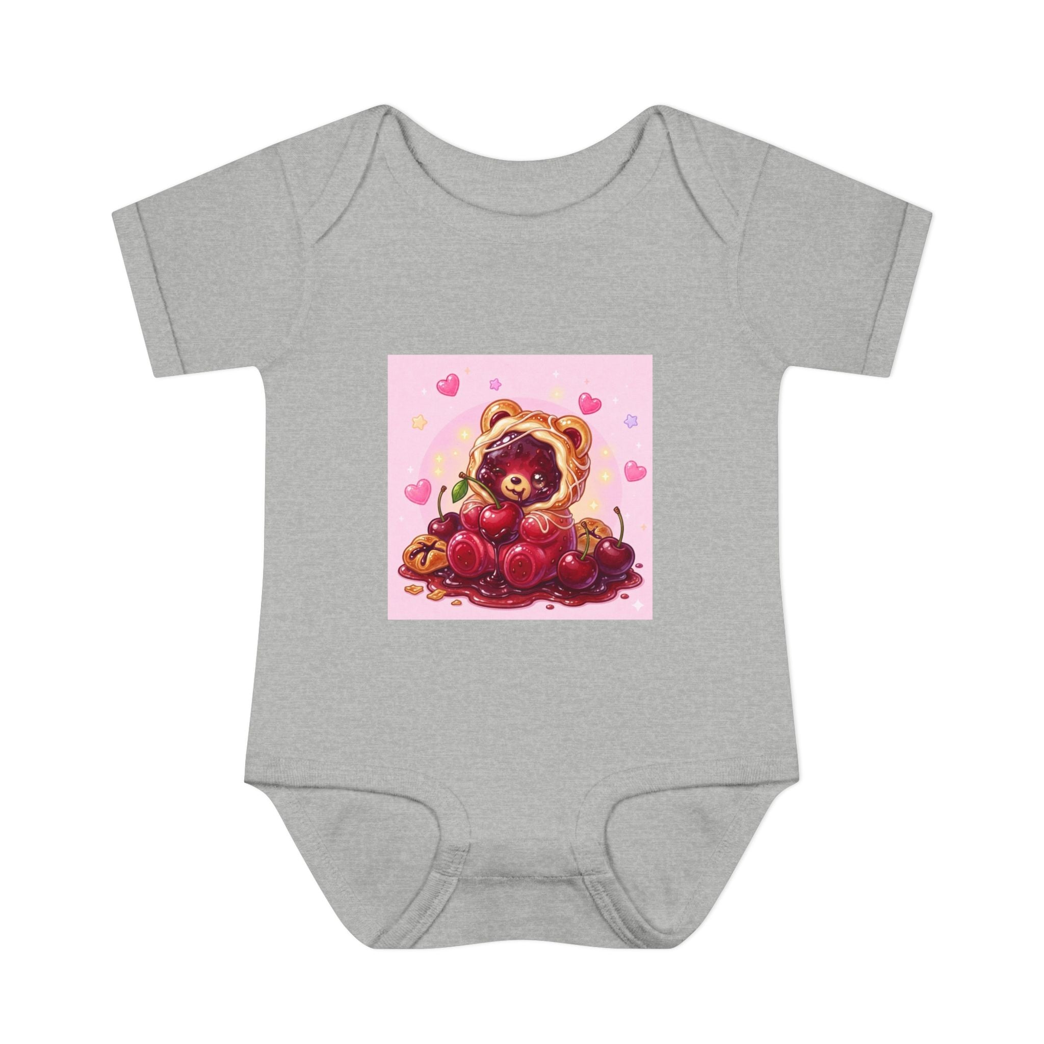 Cherry Danish Gooey Gummy Bear in Puff PJs (Infant Rib Onesie)